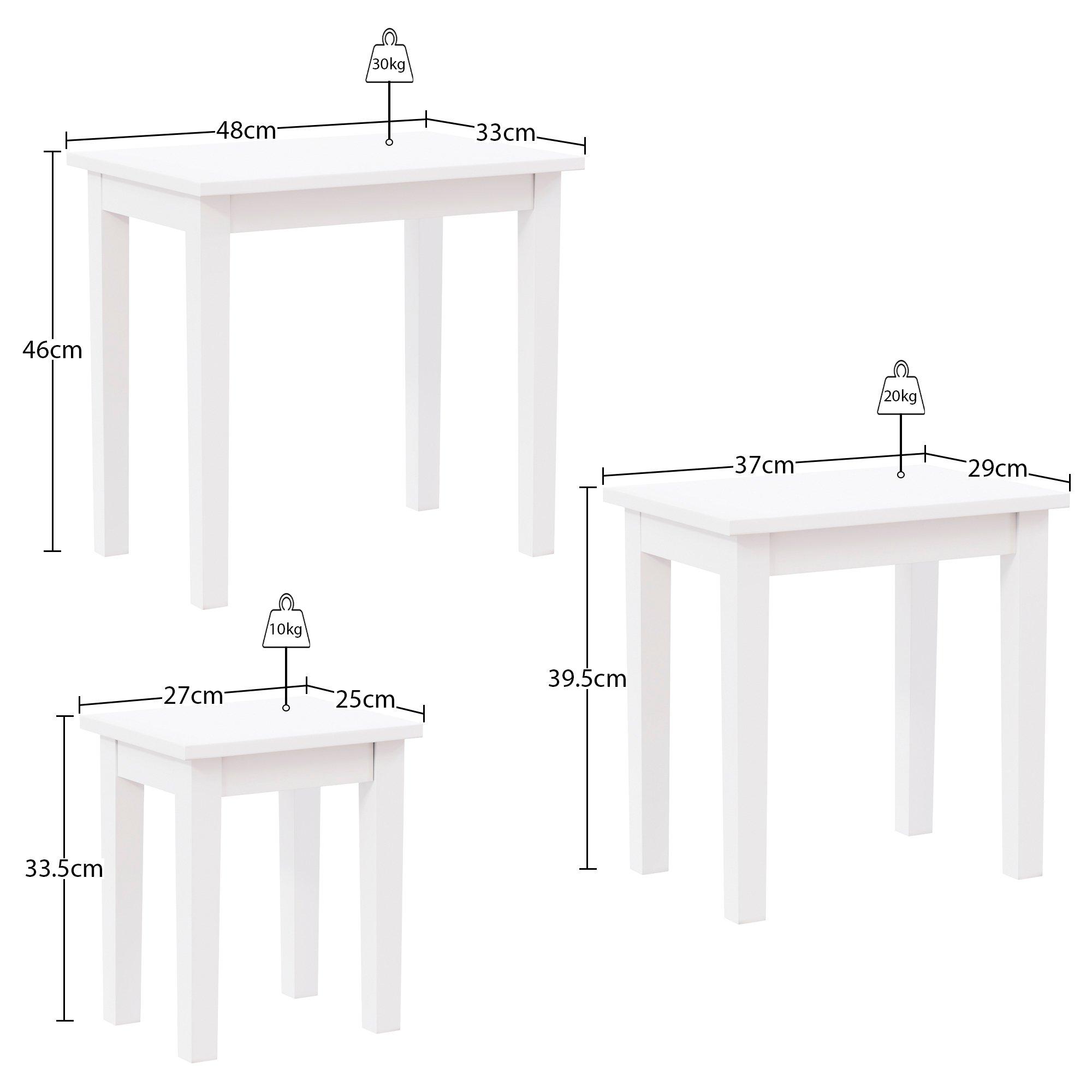 White - Lassic - Vida Designs Yorkshire Nest of 3 Tables - 2