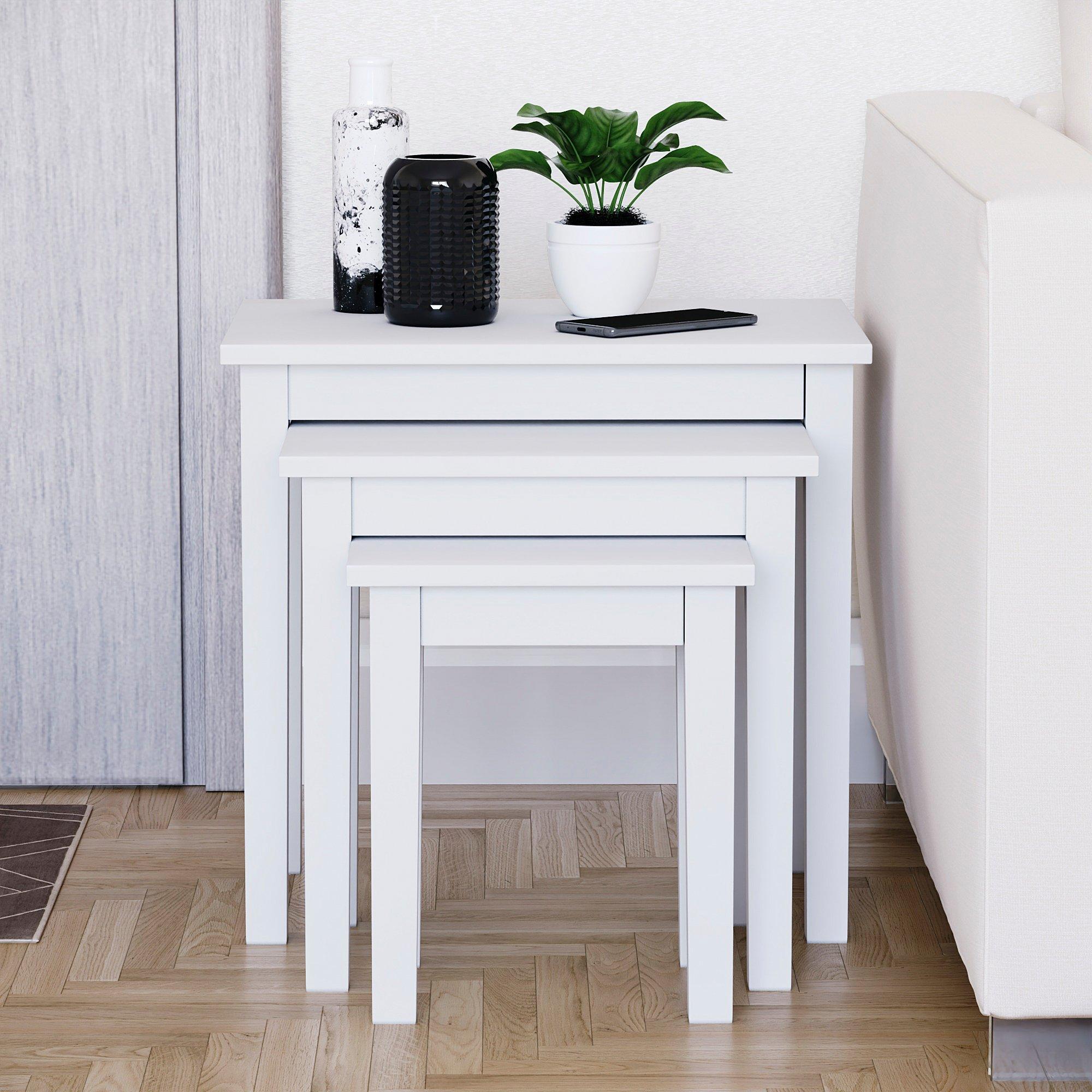 White - Lassic - Vida Designs Yorkshire Nest of 3 Tables - 3