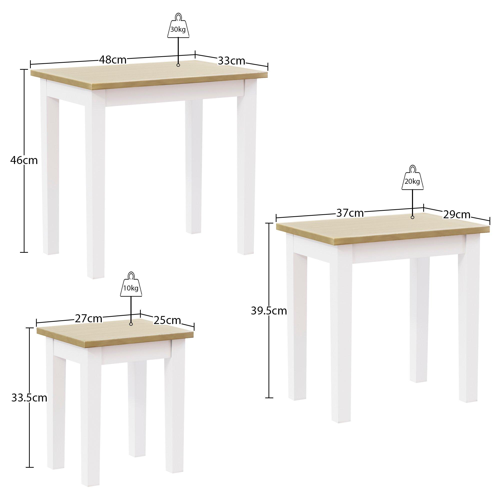 Oak & White - Lassic - Vida Designs Yorkshire Nest of 3 Tables - 2