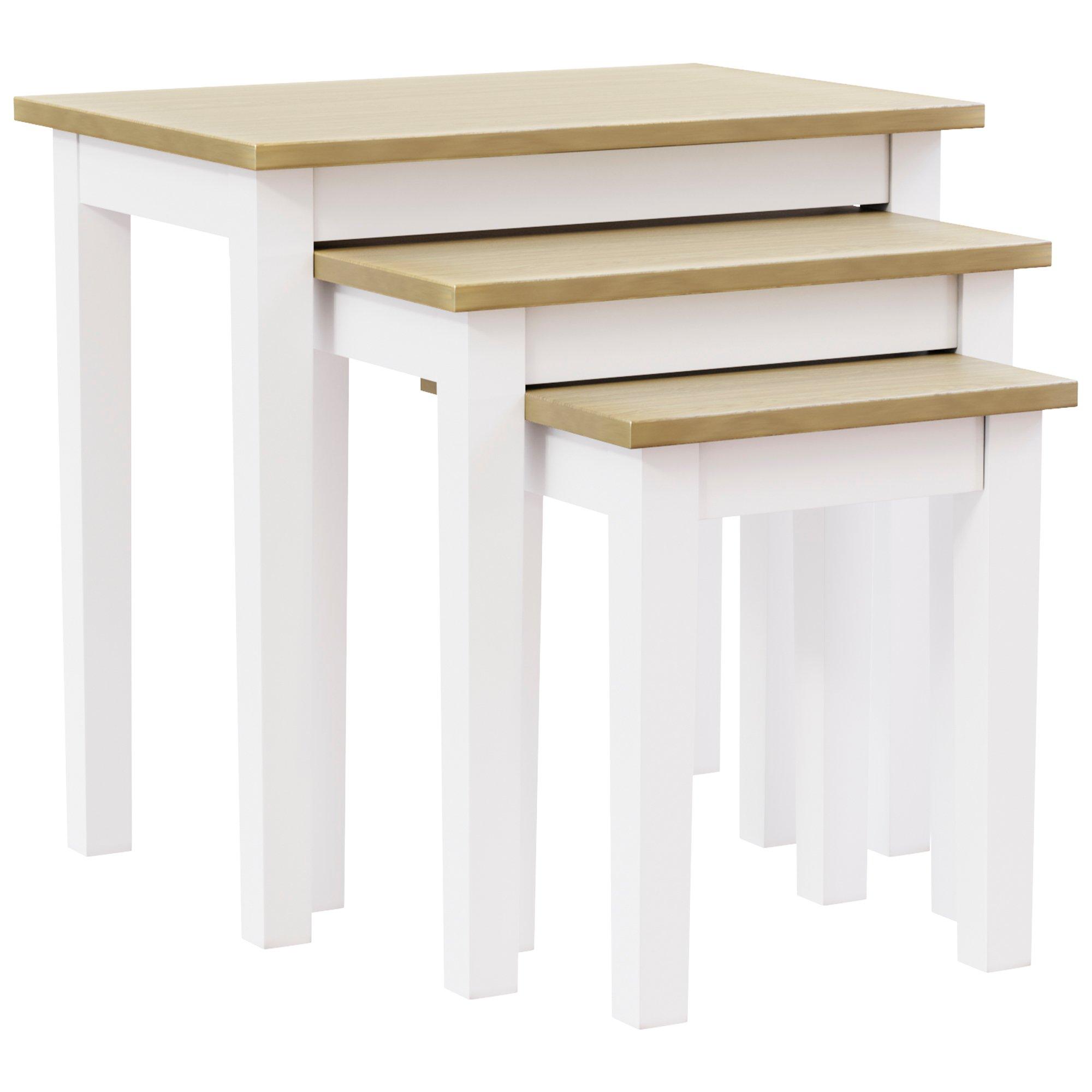 Oak & White - Lassic - Vida Designs Yorkshire Nest of 3 Tables - 10