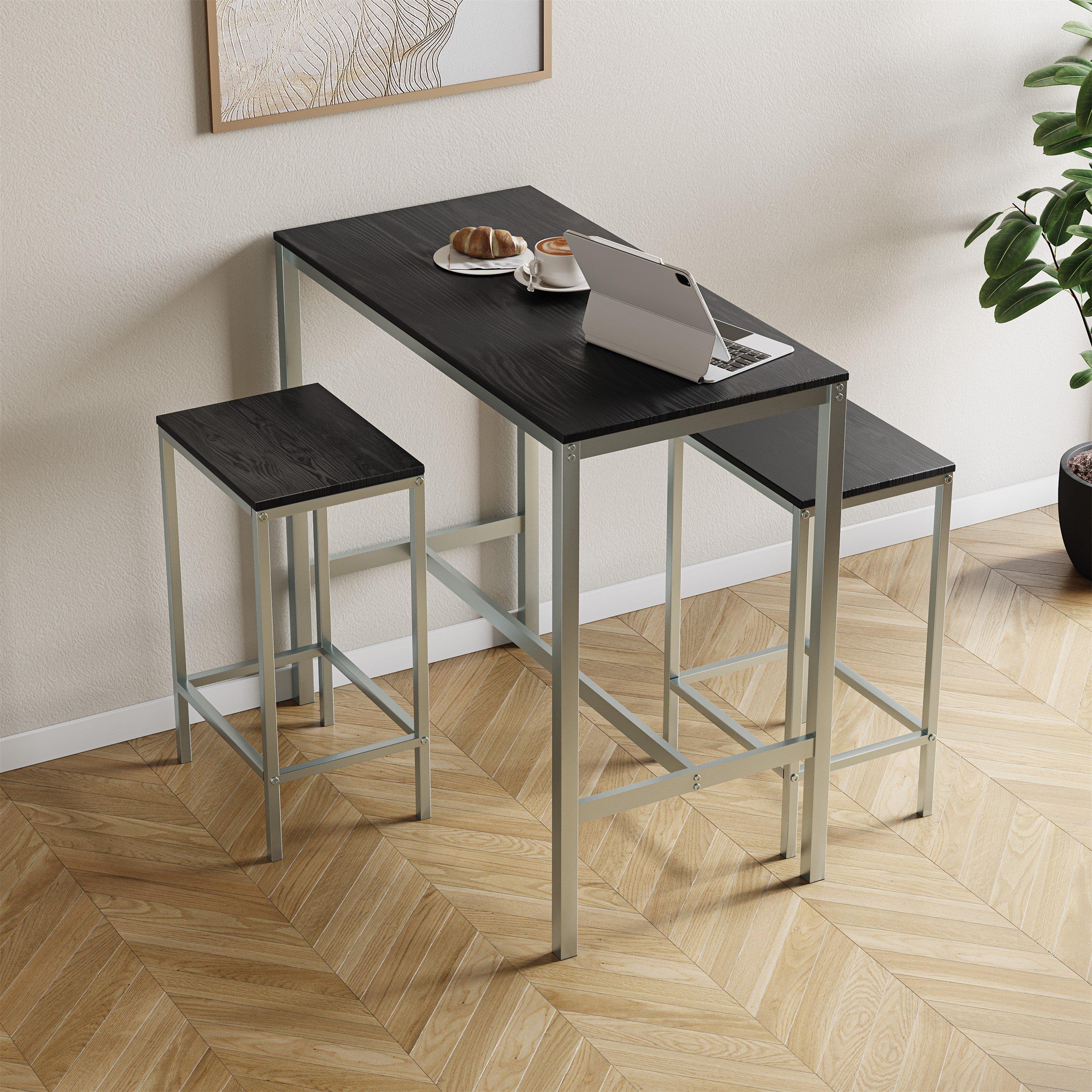 Lassic  Vida Designs Roslyn 2 Seater Bar Table Set - Black - 2 Seater