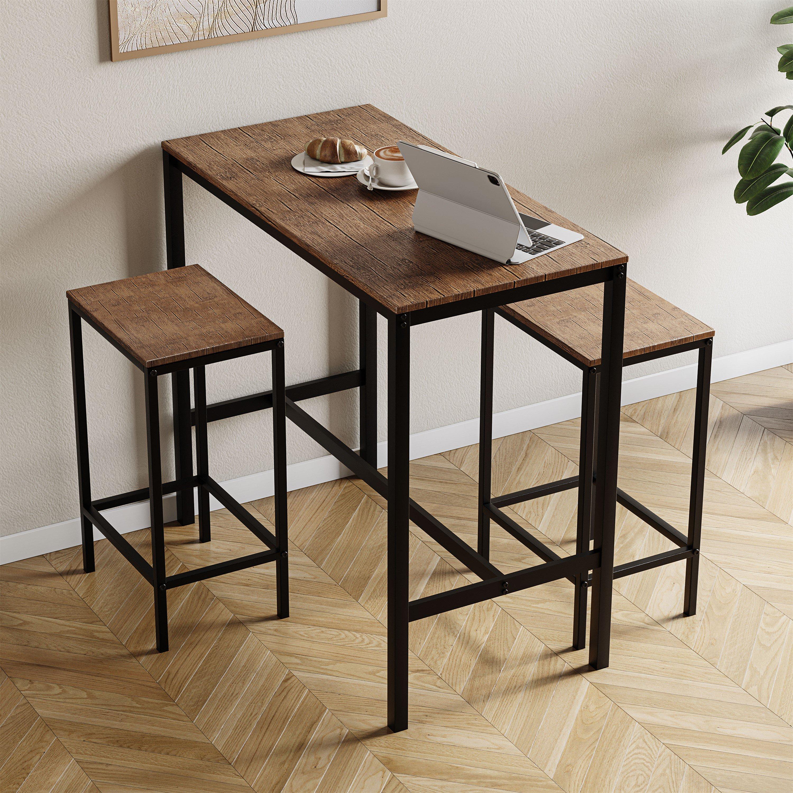 Dark Wood - Lassic - Vida Designs Roslyn 2 Seater Bar Table Set - 1
