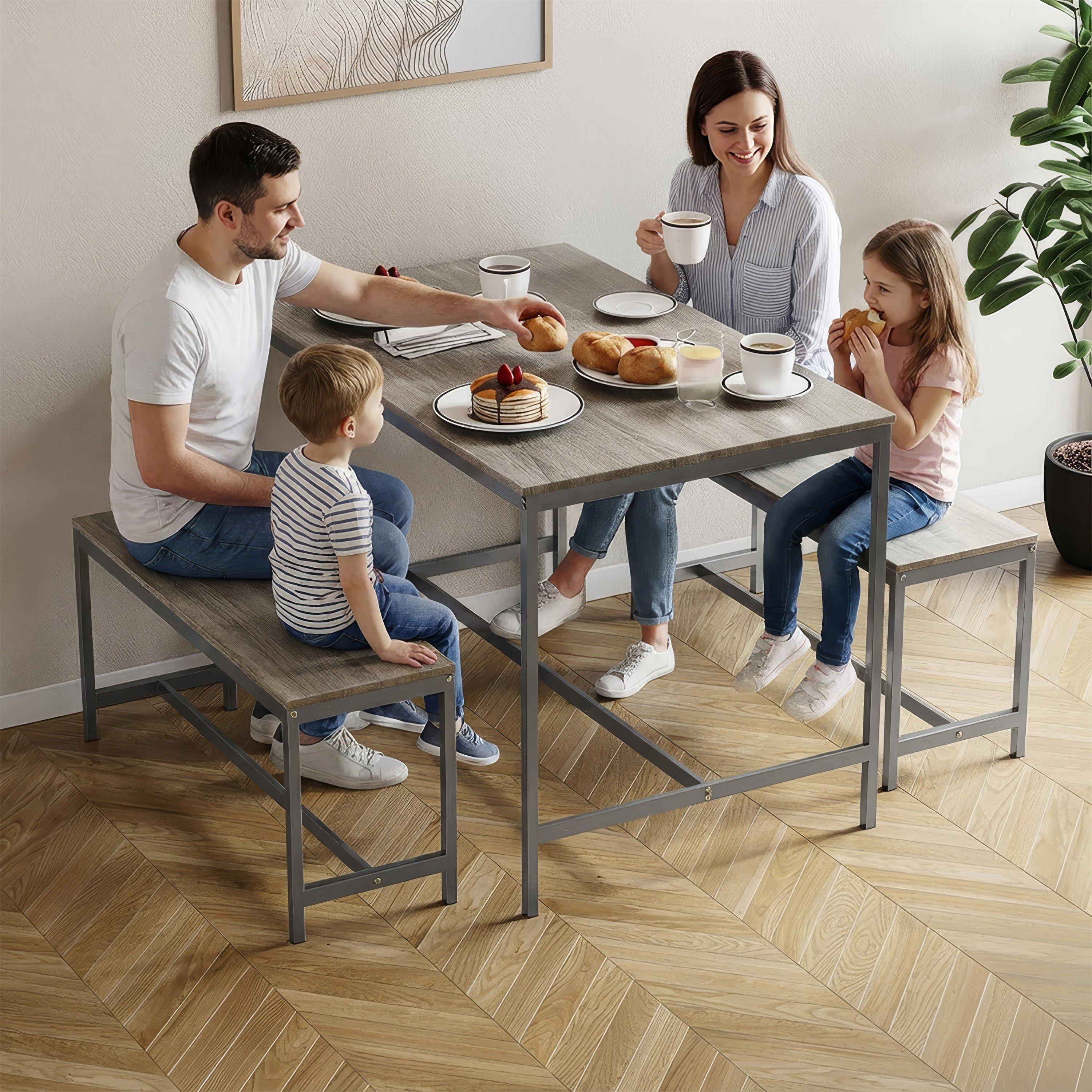 Oak - Lassic - Roslyn 4 Seater Dining Table With Bench Set - 2