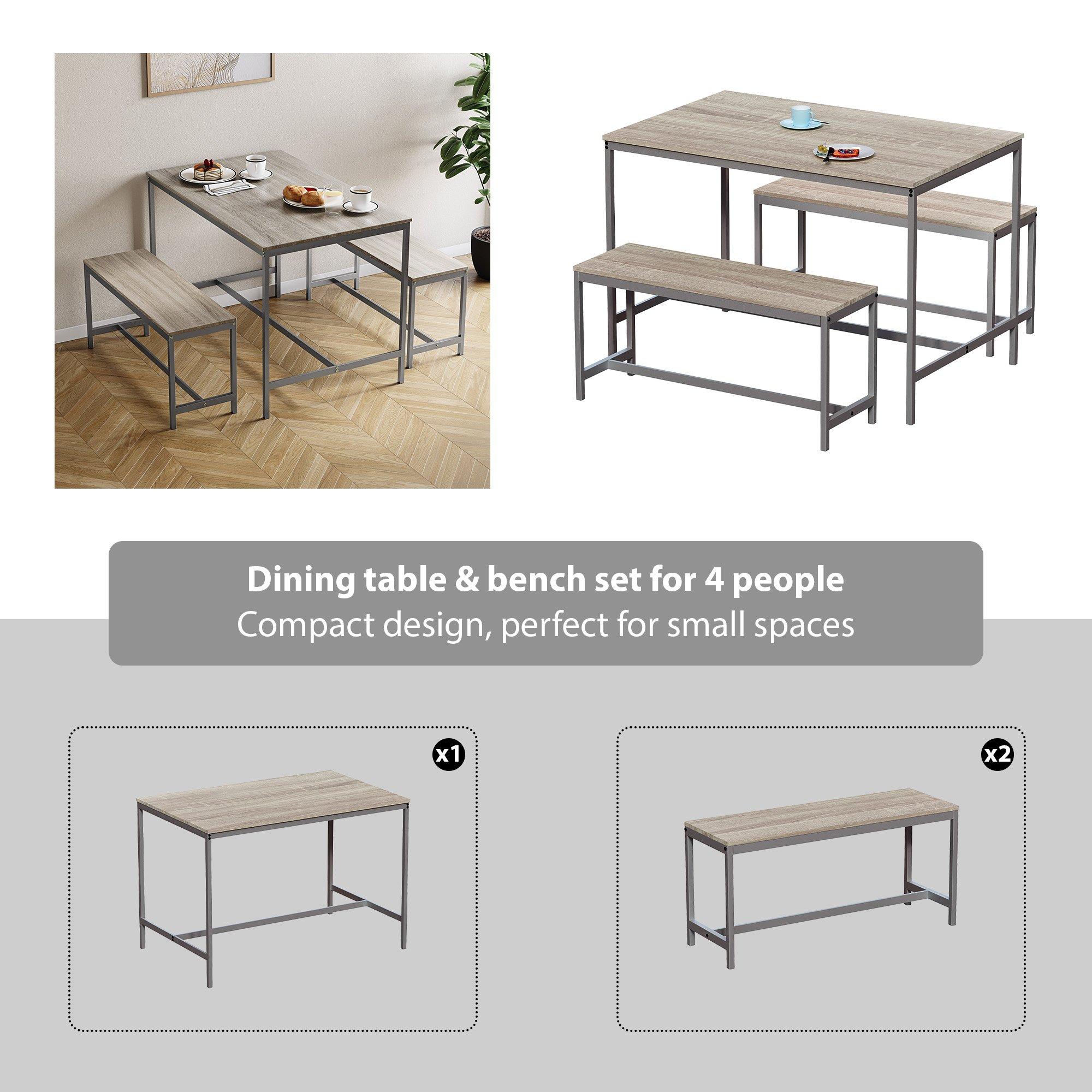 Oak - Lassic - Roslyn 4 Seater Dining Table With Bench Set - 5