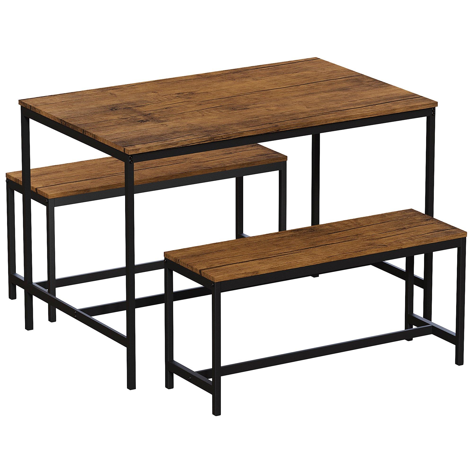 Dark Wood - Lassic - Roslyn 4 Seater Dining Table With Bench Set - 7