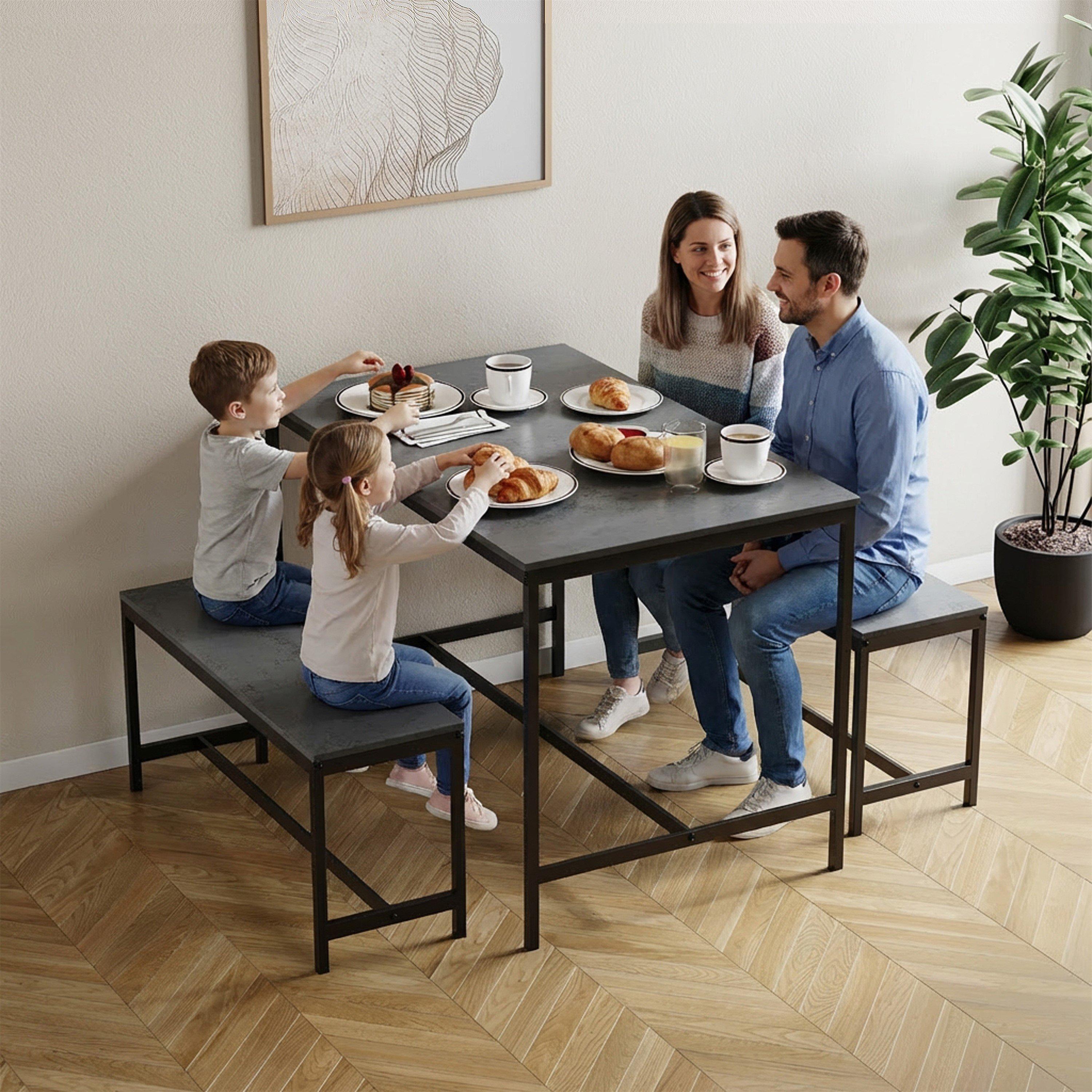 Concrete Grey - Lassic - Roslyn 4 Seater Dining Table With Bench Set - 2