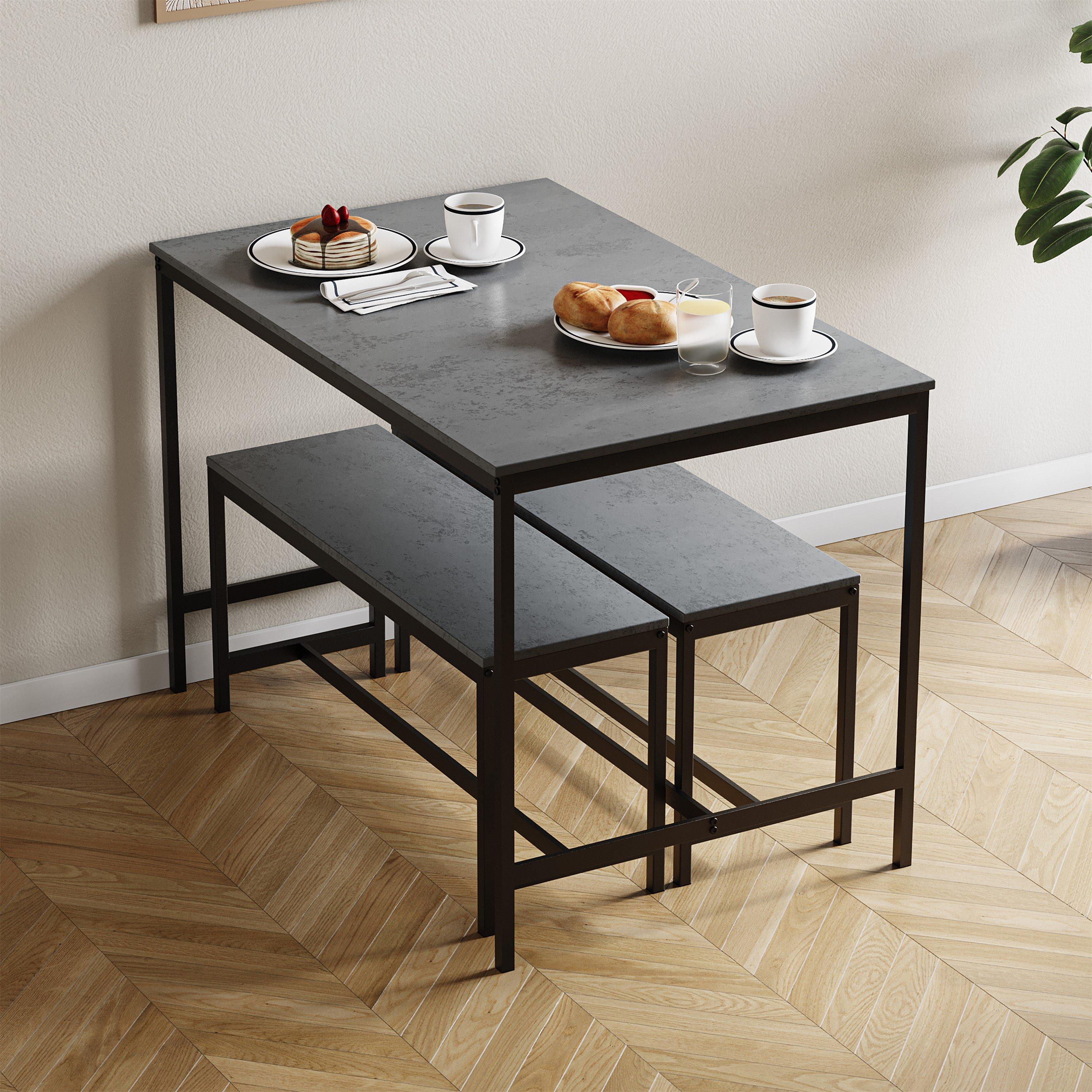 Concrete Grey - Lassic - Roslyn 4 Seater Dining Table With Bench Set - 3