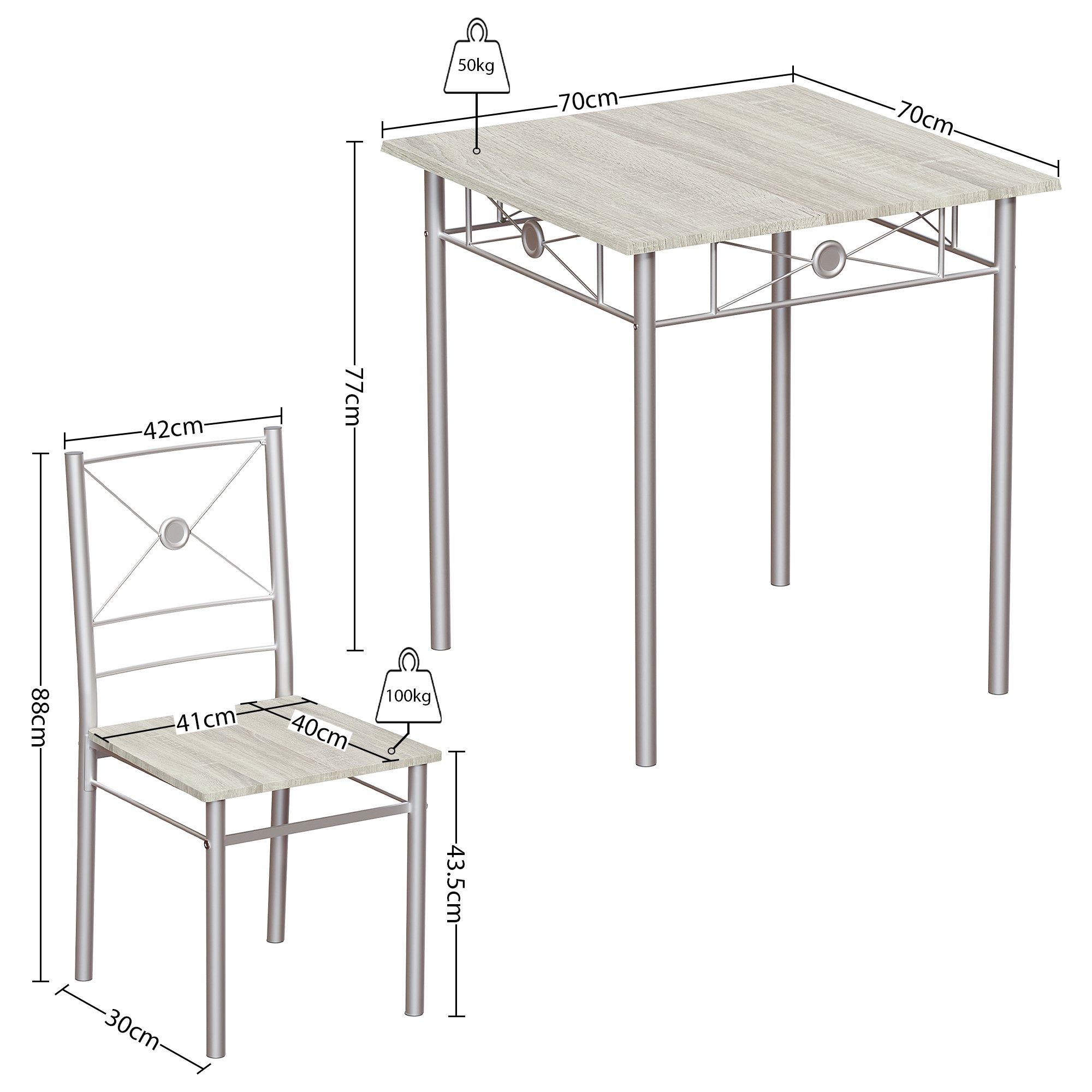 Oak - Lassic - Vida Designs Roslyn 2 Seater Dining Set - 2