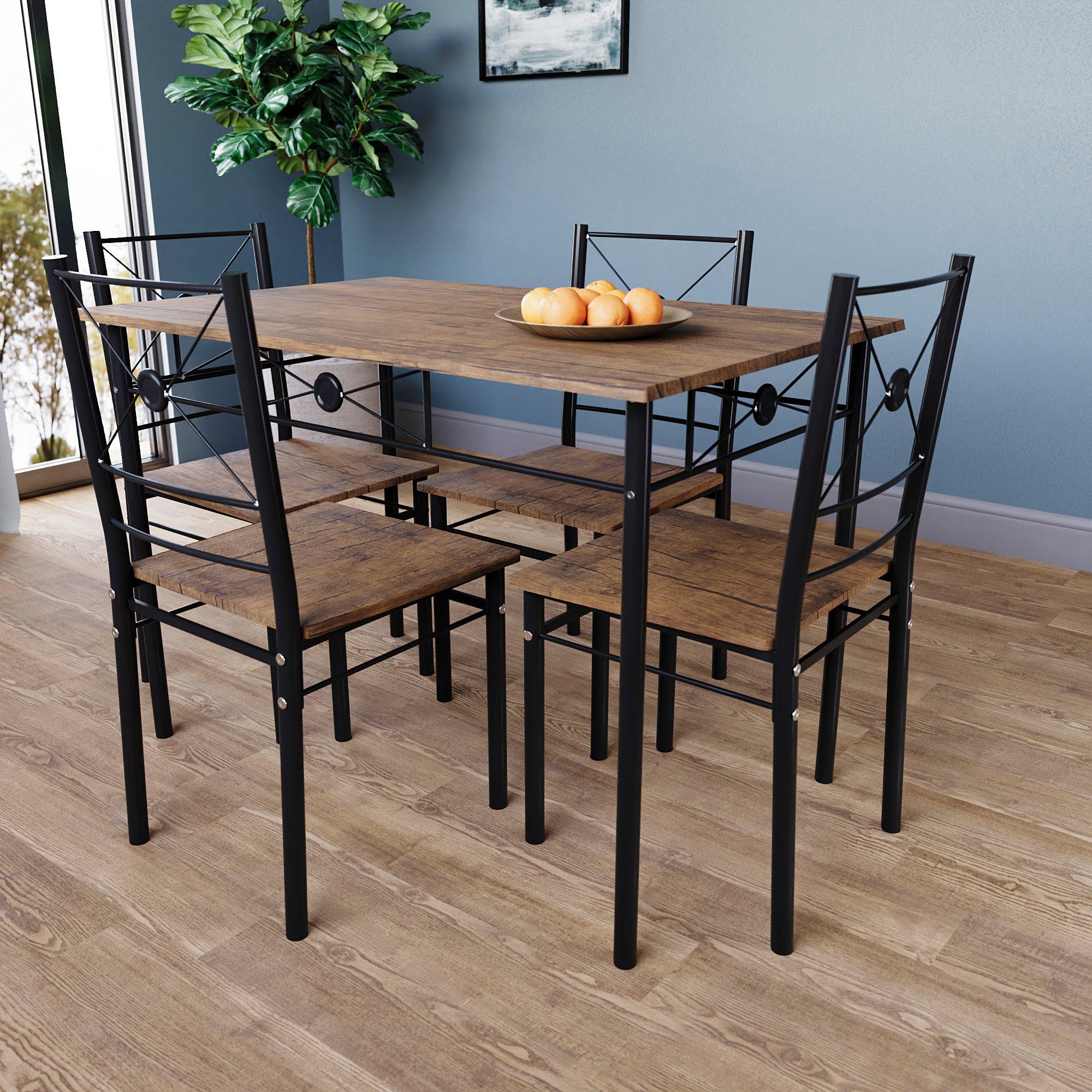 Dark Wood - Lassic - Vida Designs Roslyn 4 Seater Dining Set - 3
