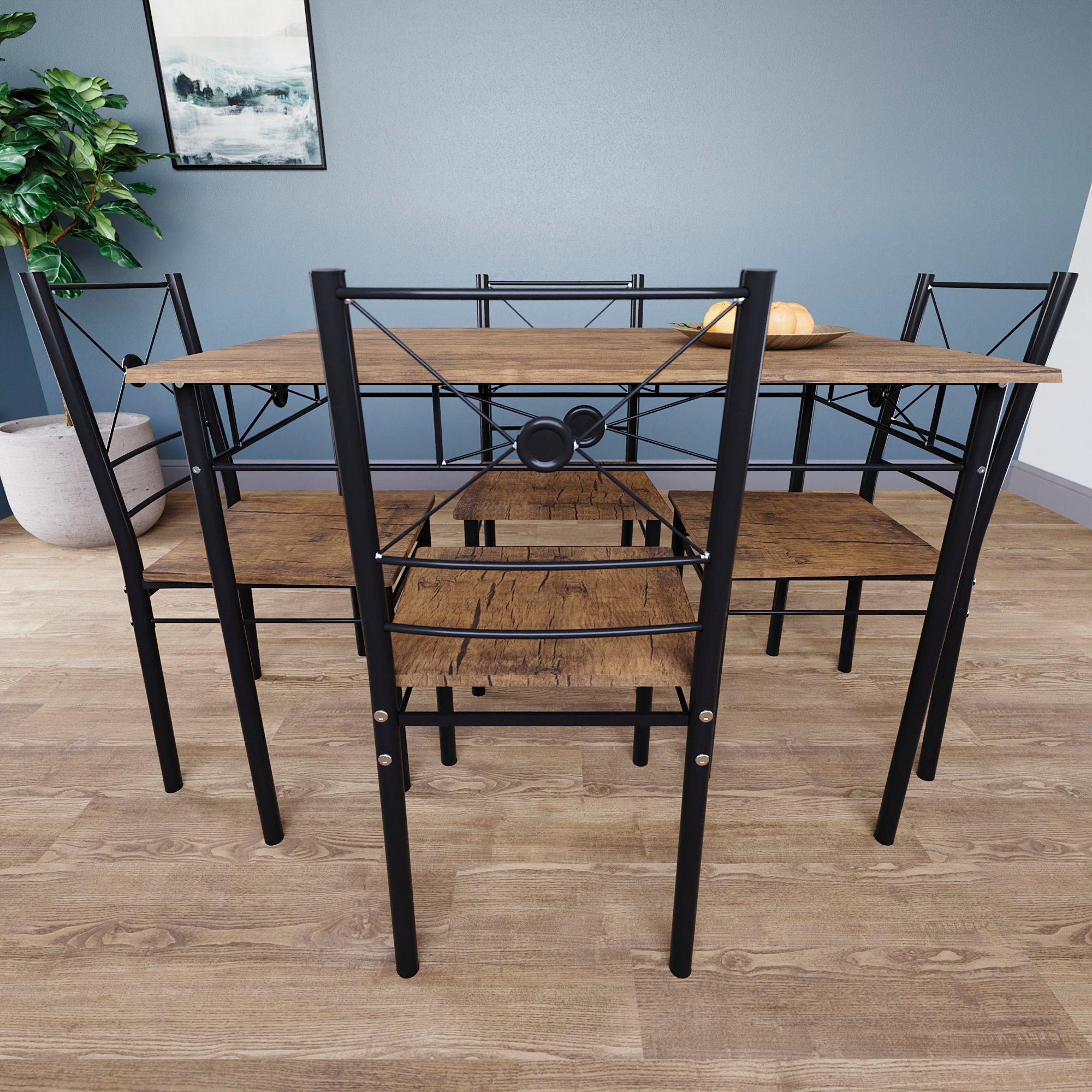 Dark Wood - Lassic - Vida Designs Roslyn 4 Seater Dining Set - 4
