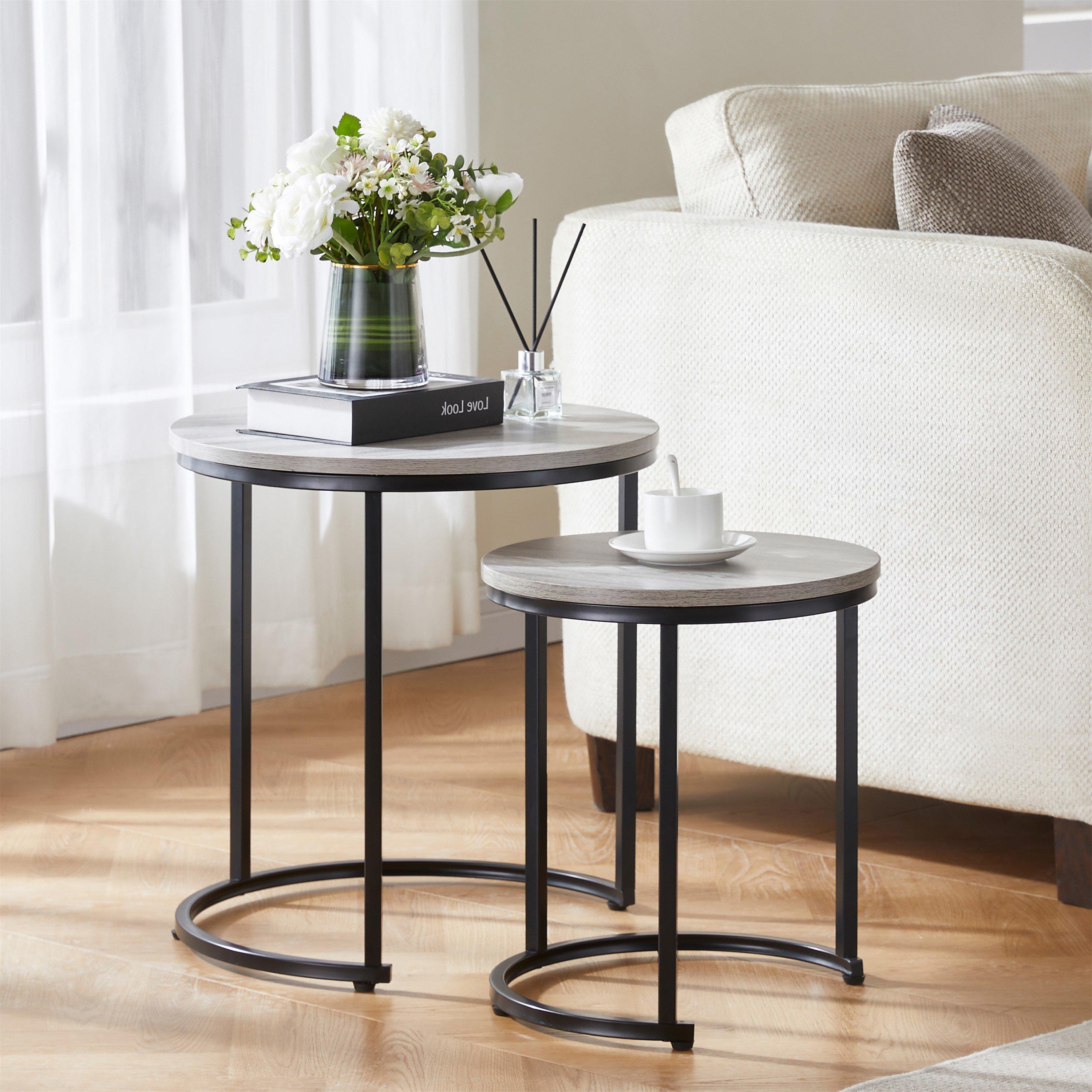 Lassic  Vida Designs Brooklyn Nest Of 2 Round Tables - Grey  Of 2