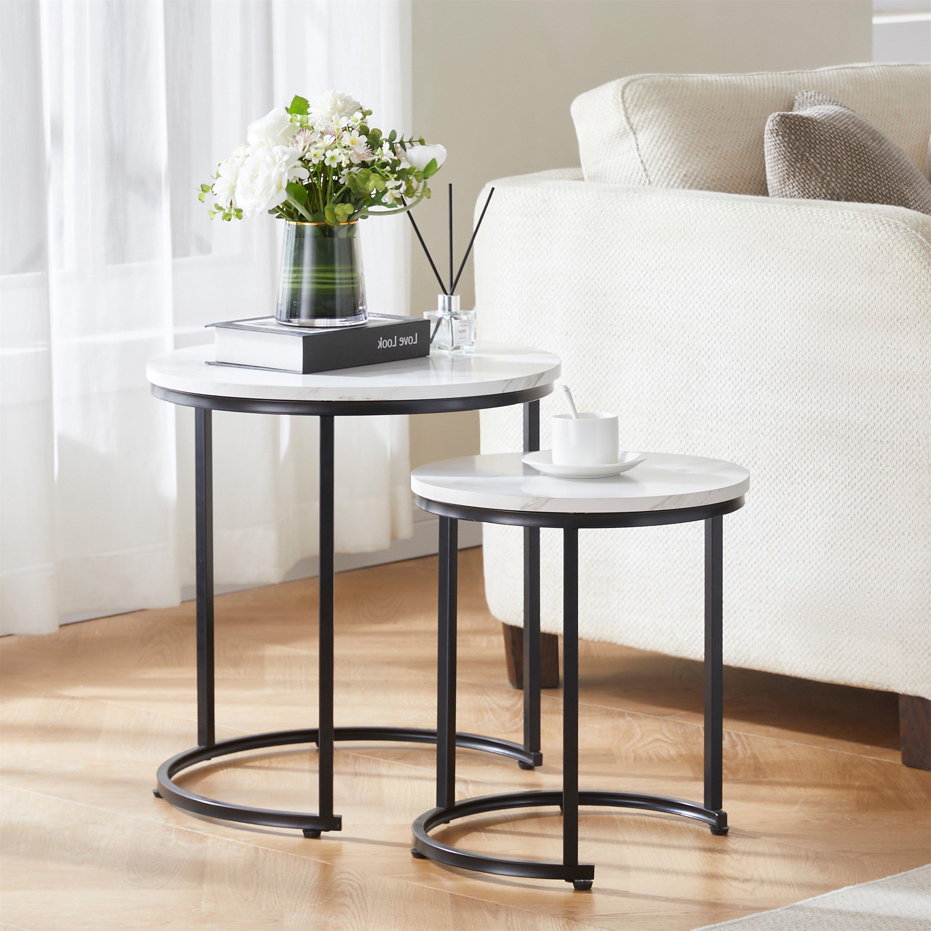 Lassic  Vida Designs Brooklyn Nest Of 2 Round Tables - Marble  Of 2
