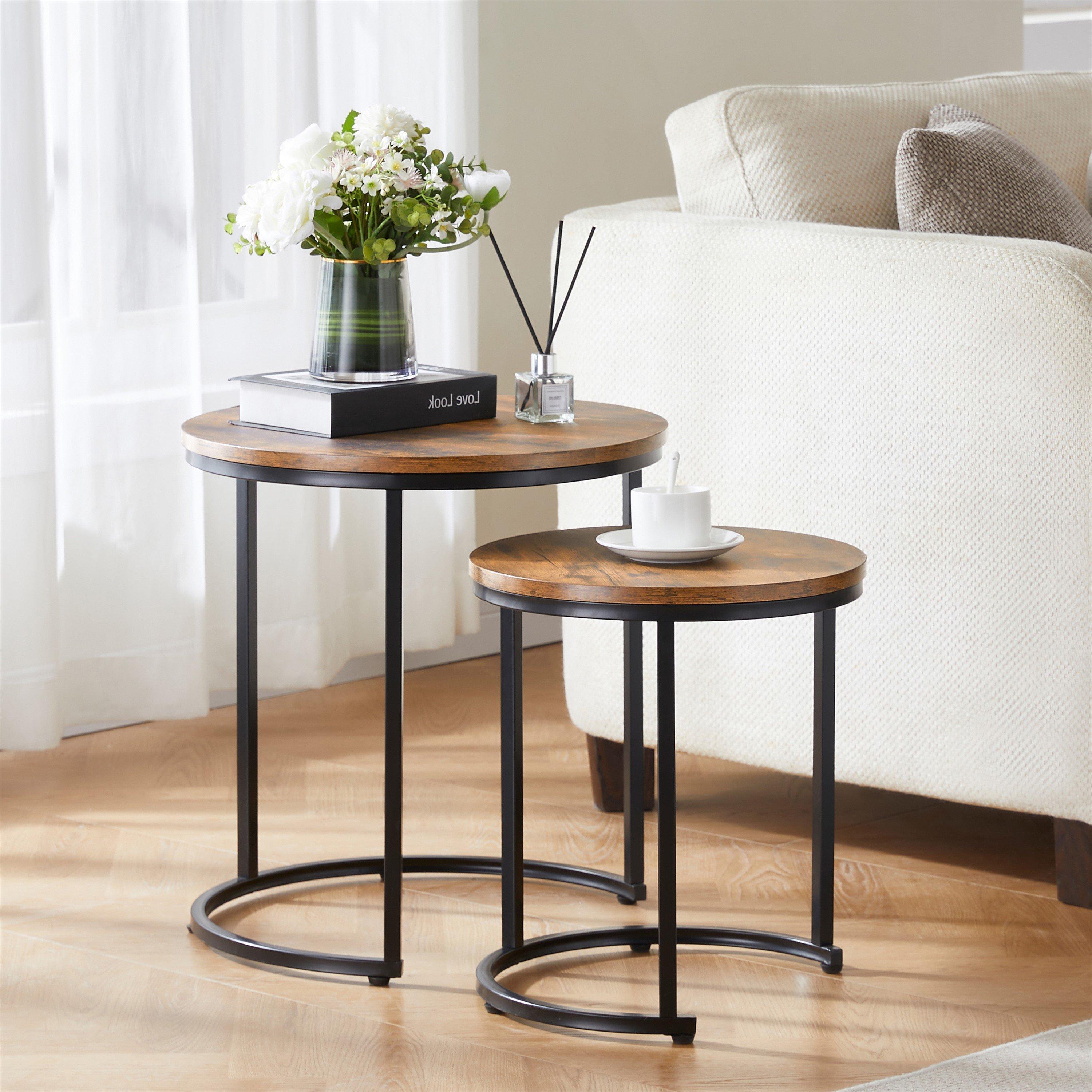 Lassic  Vida Designs Brooklyn Nest Of 2 Round Tables - Dark Wood  Of 2