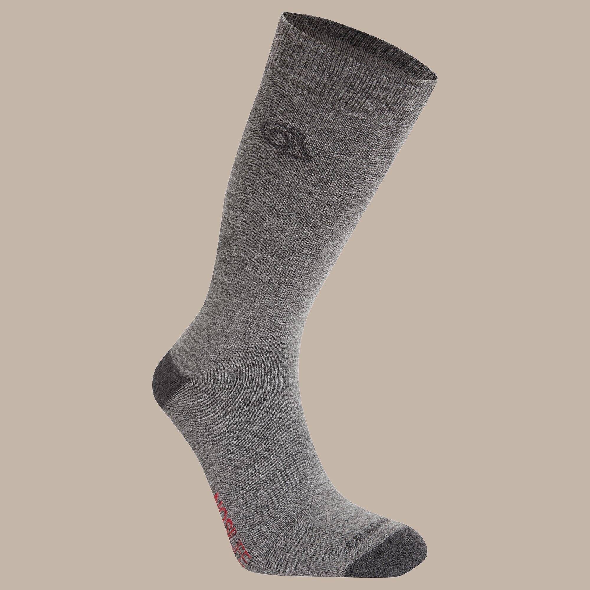 Craghoppers Evans  Nosilife Wool Lightweight Travel Socks - Coast Grey - UK3-5