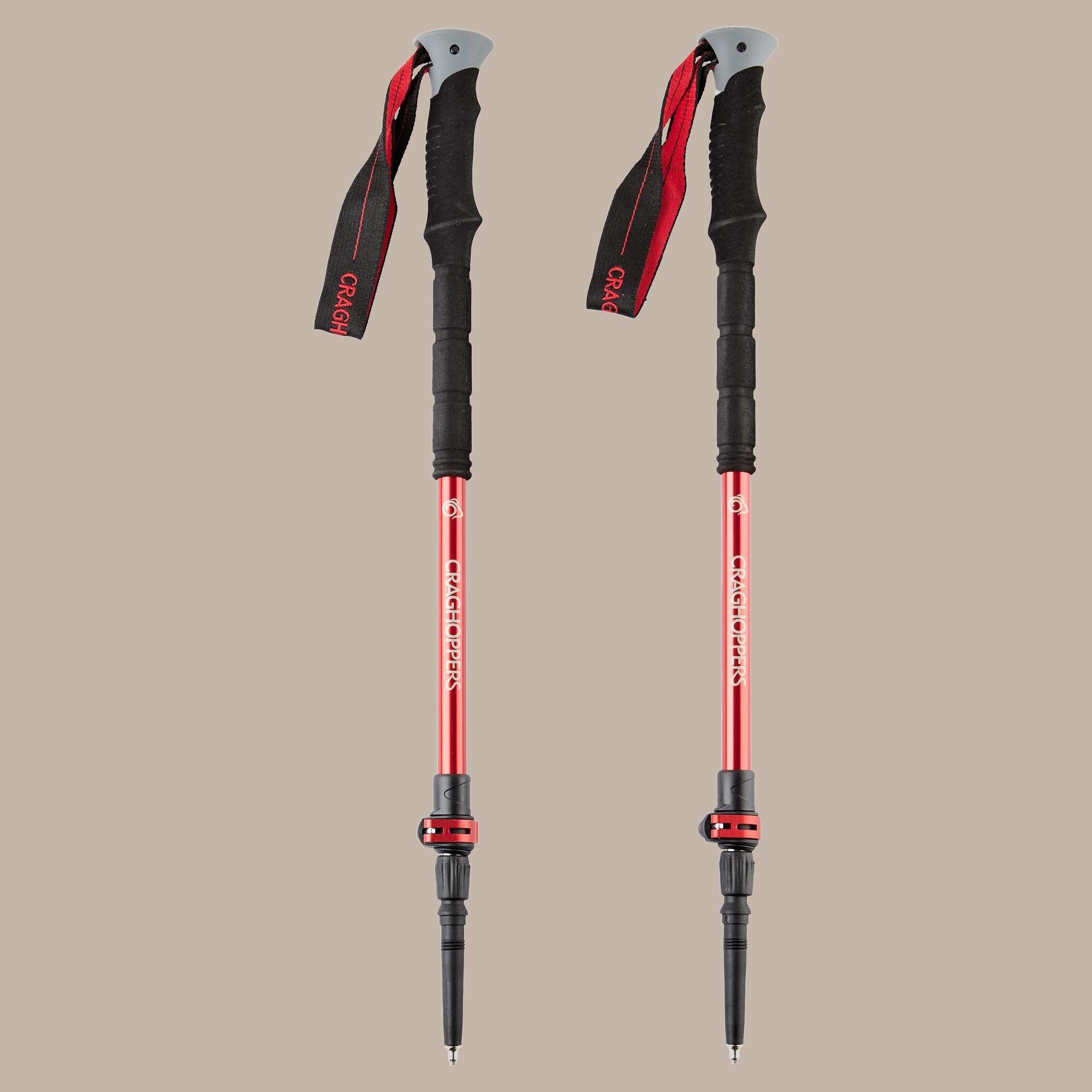 Craghoppers  Venture Anti-Shock Twin Walking Poles - Anred/Angrey - Single