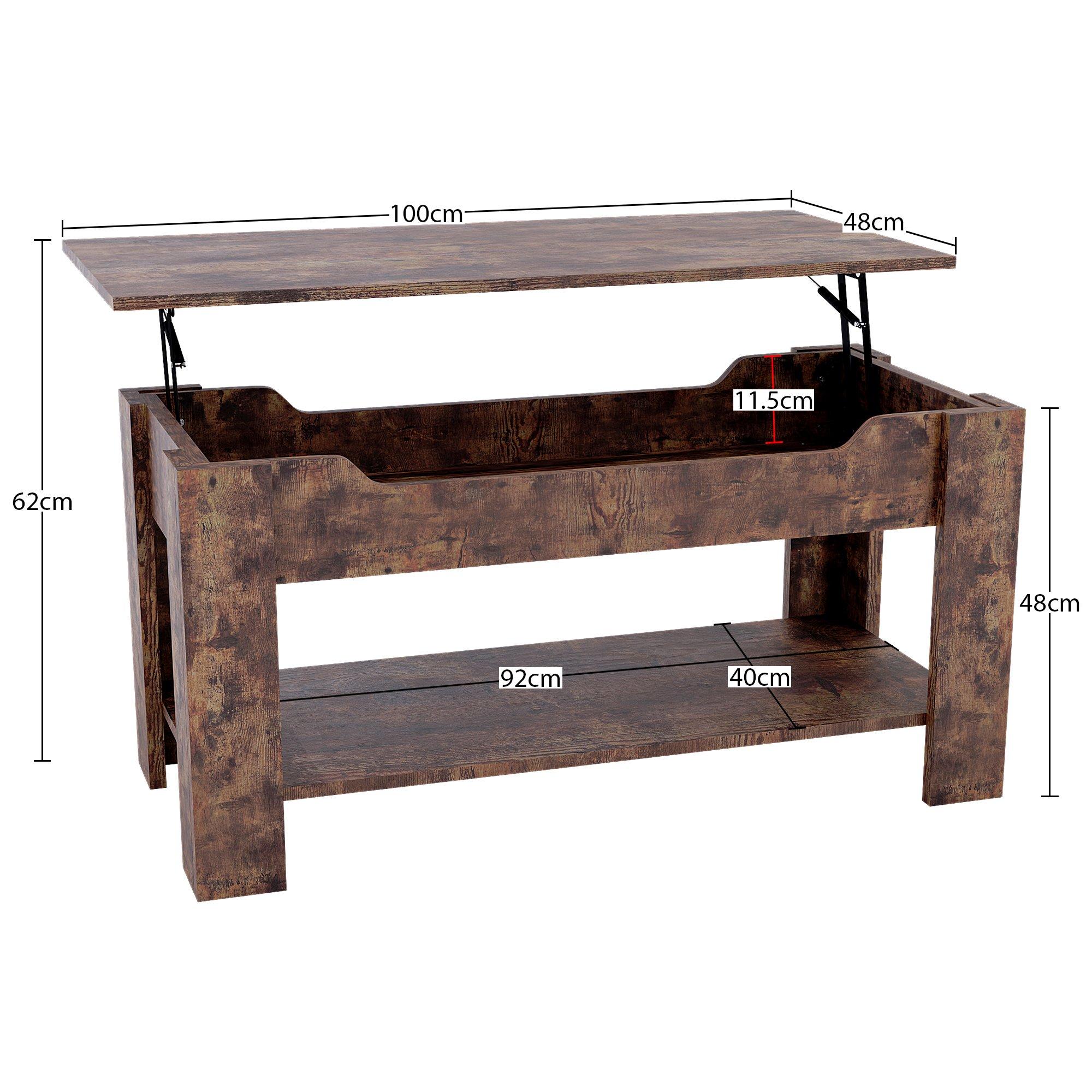 Dark Wood - Lassic - Vida Designs Lift Up Coffee Table - 2