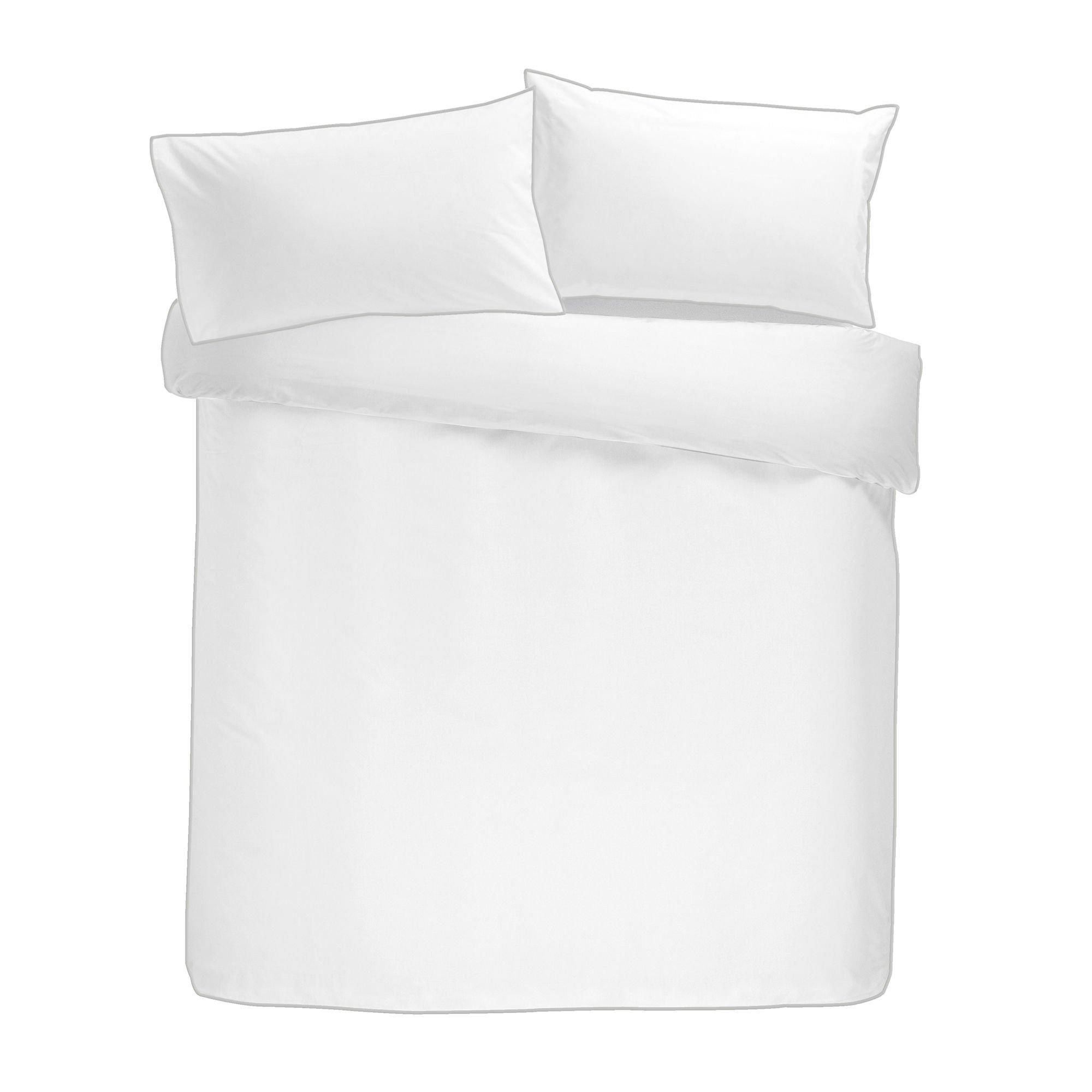 White - Appletree Boutique - Plain Dye 100% Cotton (200TC) Duvet Cover Set - 3
