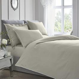 Appletree 100% Cotton Duvet Cover Set White - Silver Piping