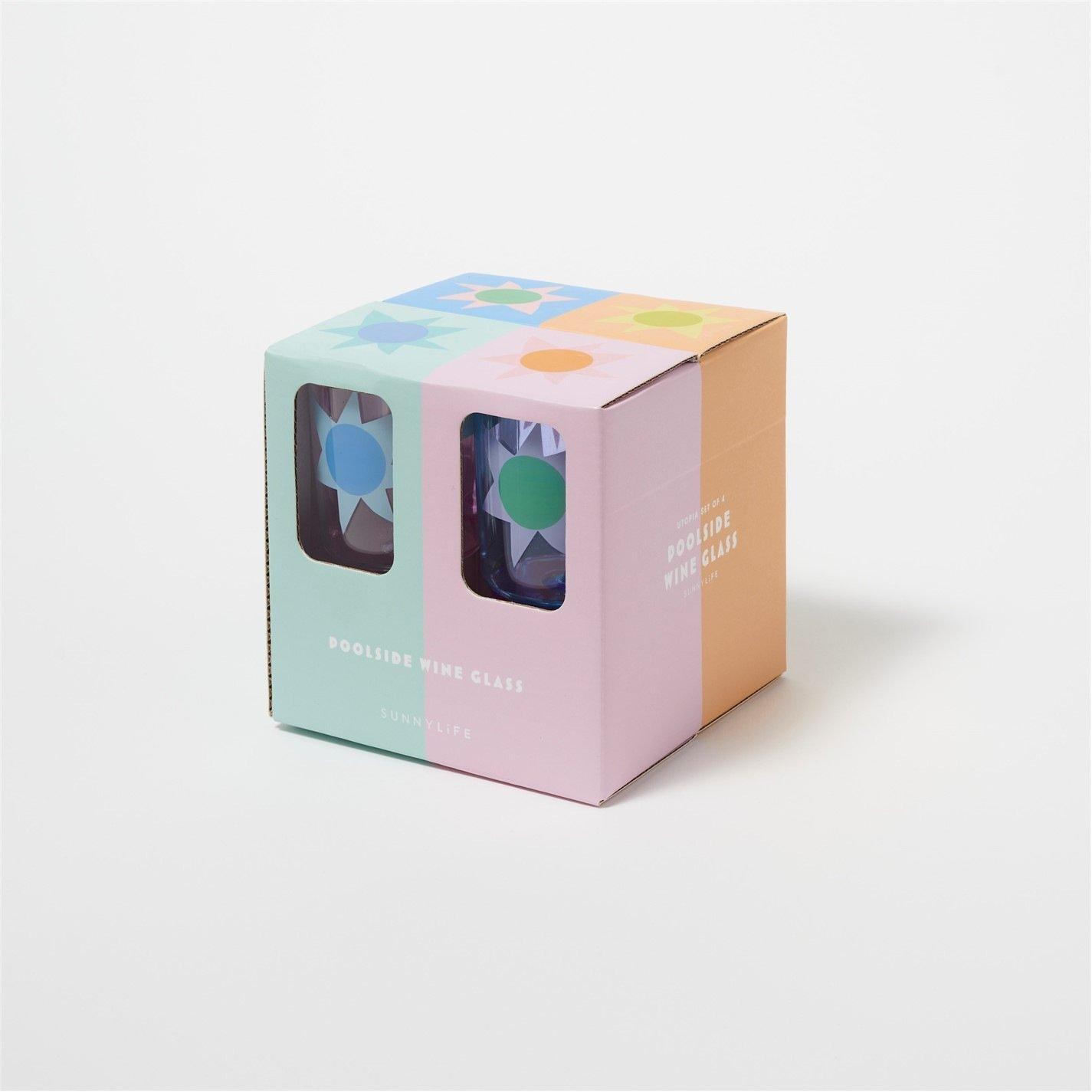 MULTI - Sunnylife - Pool Wine Glass Set - 4