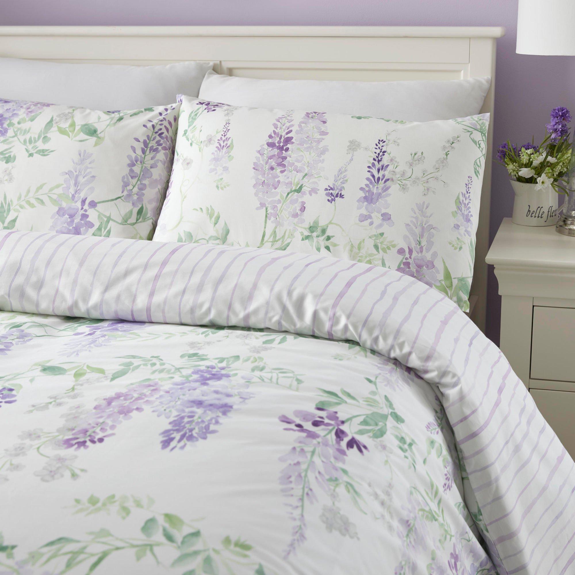 Lilac - Dreams and Drapes - Wisteria Reversible Duvet Cover Set - 2