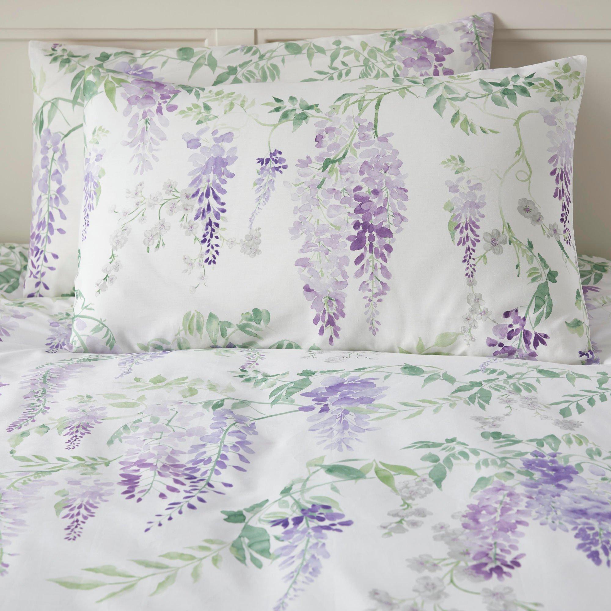 Lilac - Dreams and Drapes - Wisteria Reversible Duvet Cover Set - 3