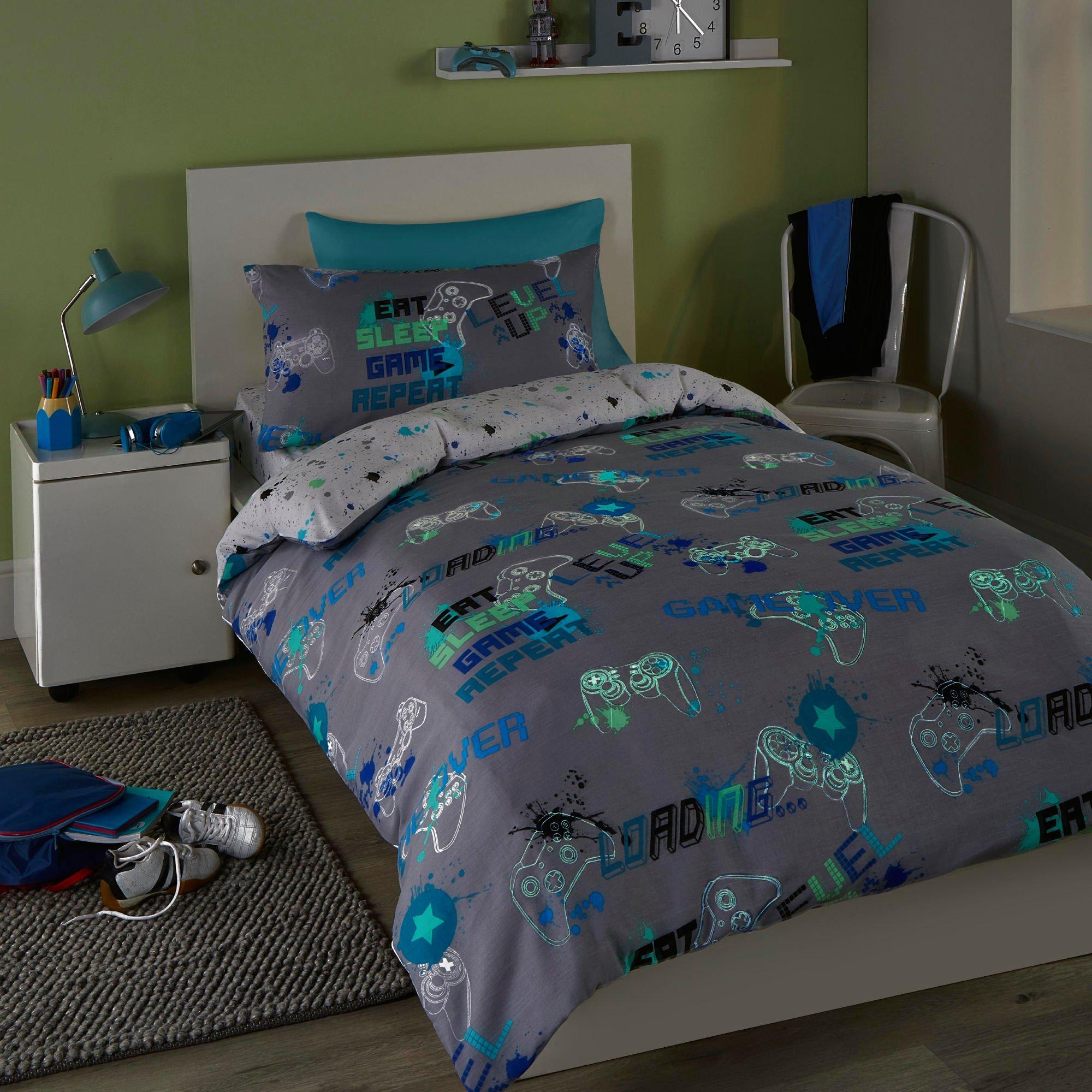 Grey - Bedlam - Game Glow Glow in the dark Duvet Cover Set - 2