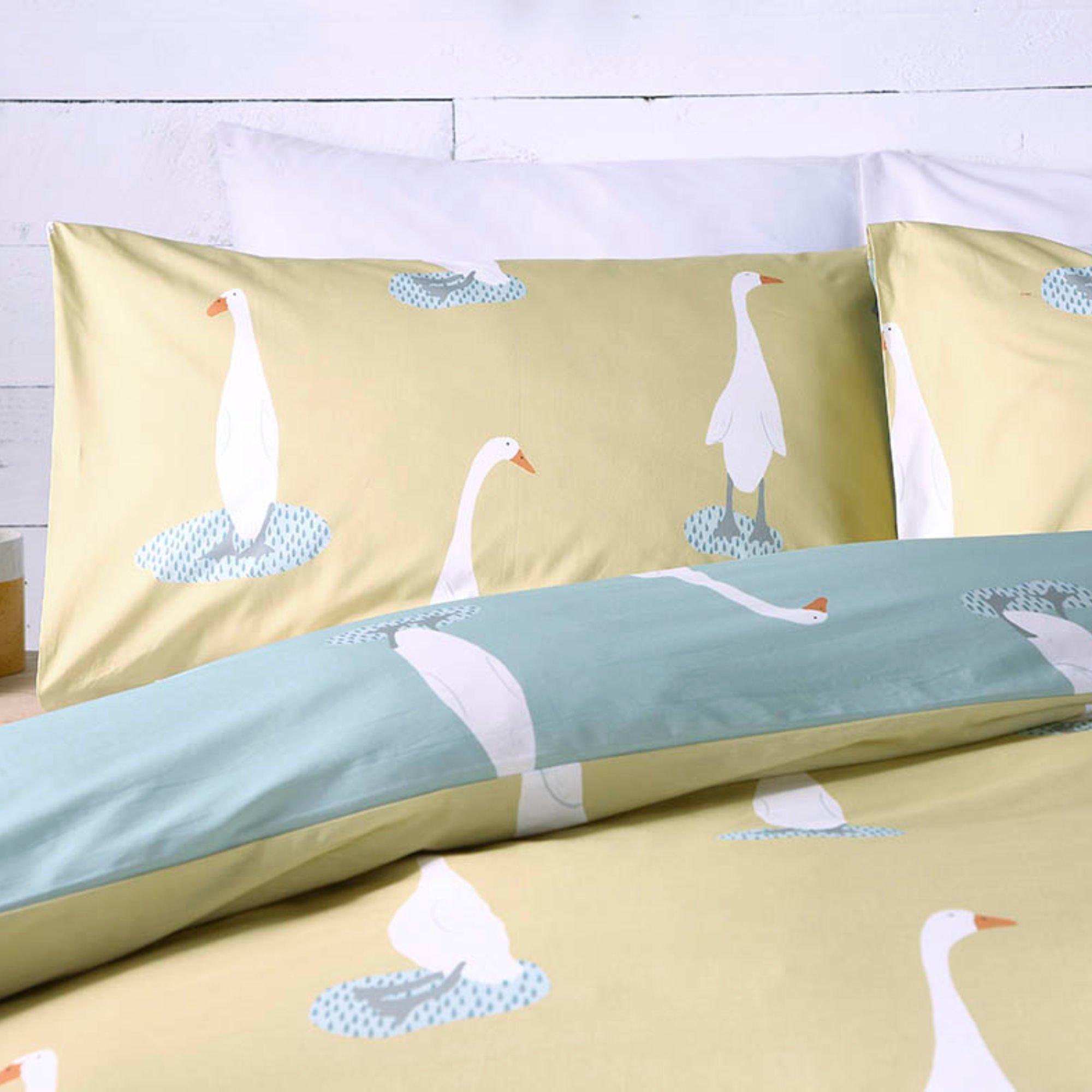 Yellow - Fusion - Puddles The Duck Reversible Duvet Cover Set - 2