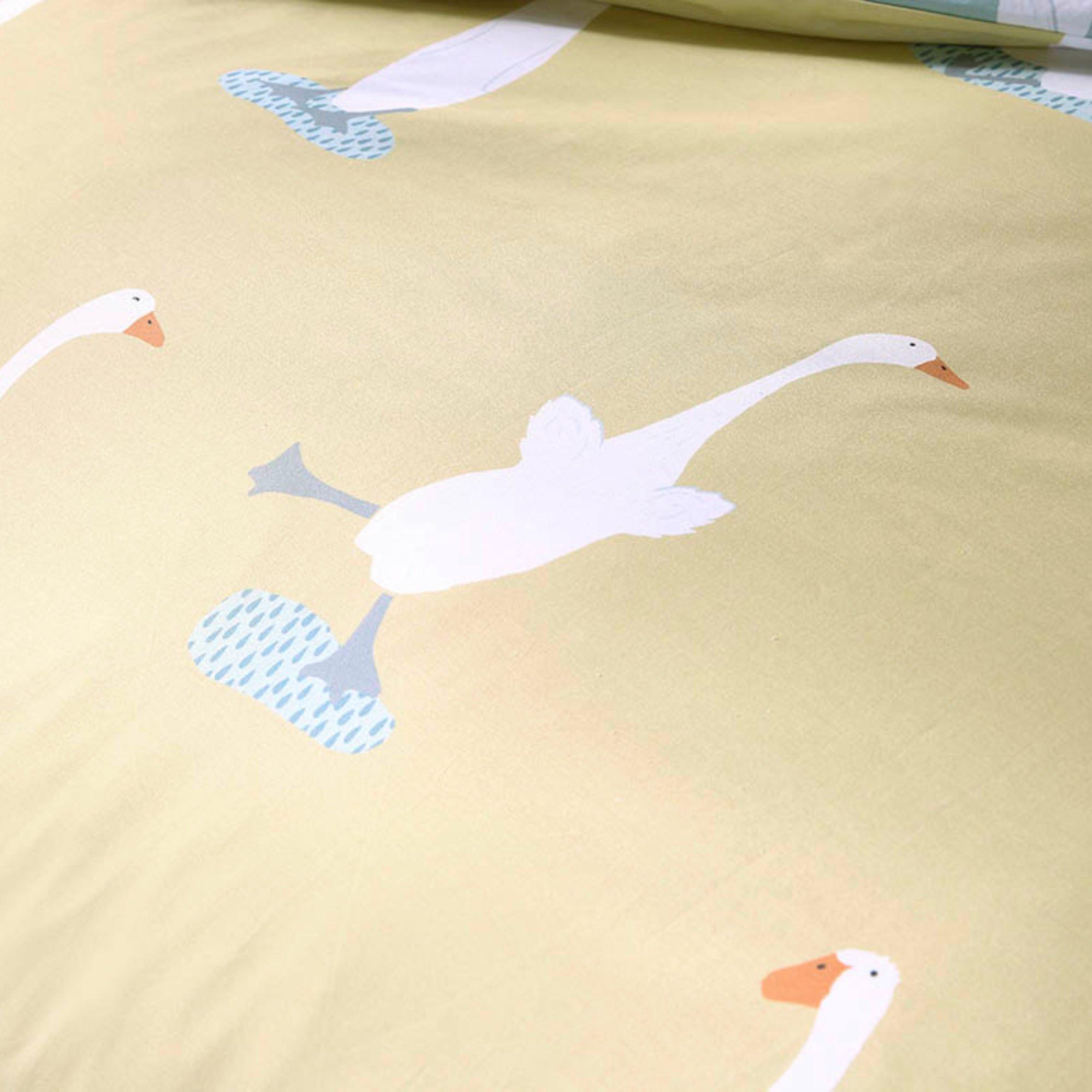 Yellow - Fusion - Puddles The Duck Reversible Duvet Cover Set - 4