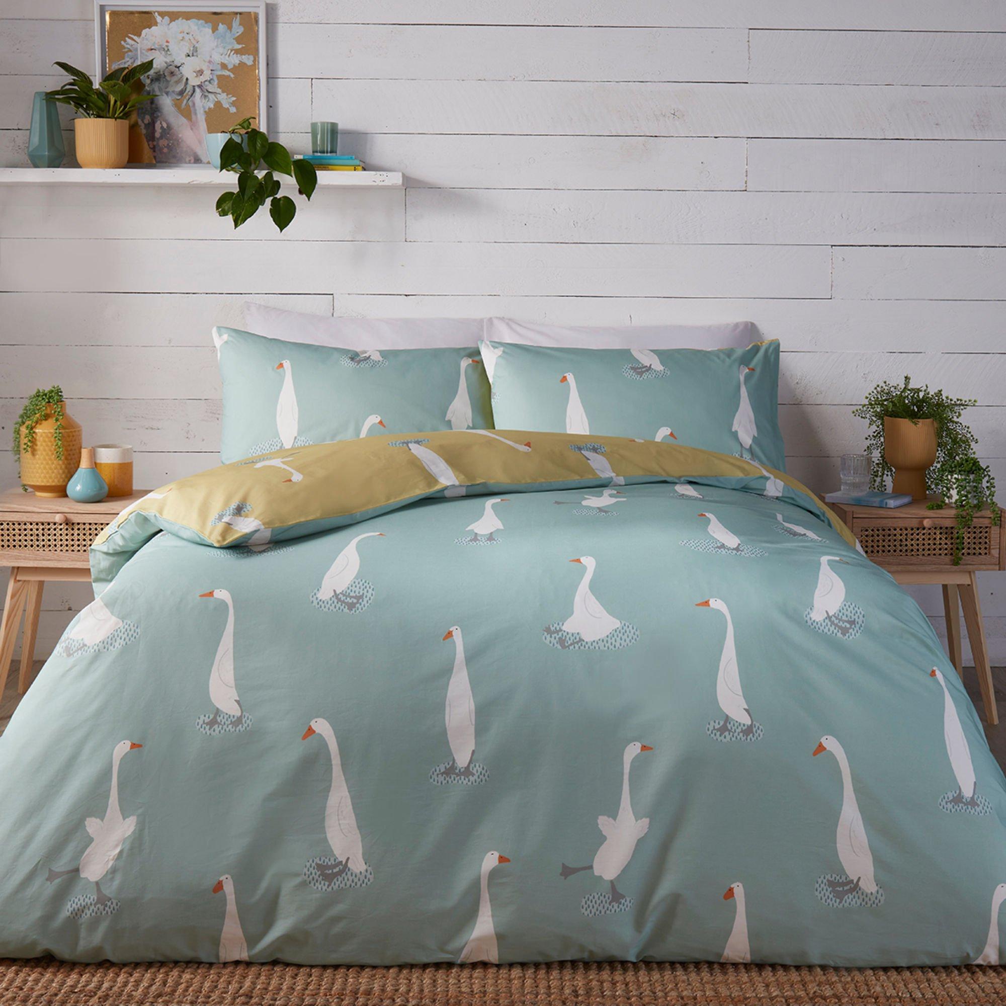 Yellow - Fusion - Puddles The Duck Reversible Duvet Cover Set - 5