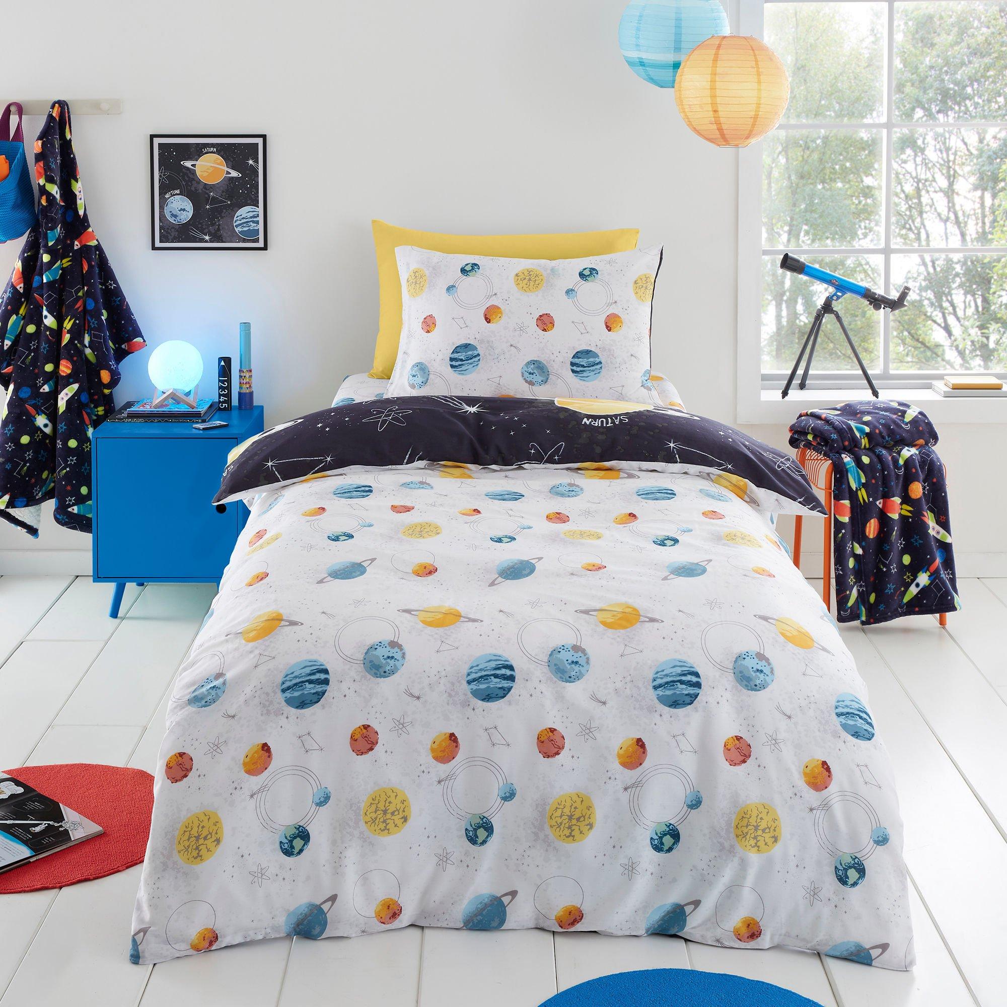 Black - Bedlam - Outer Space Glow in the Dark Duvet Cover Set - 6