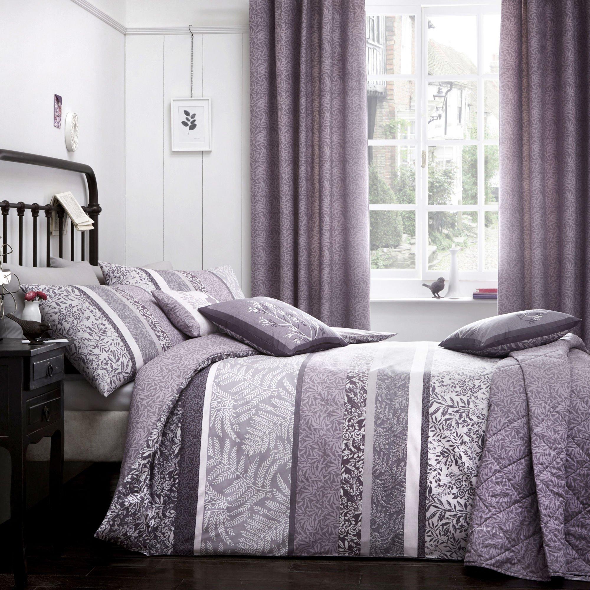 Heather - Dreams and Drapes - Hanworth Duvet Ferns and Floral Cover Set Heather - 1