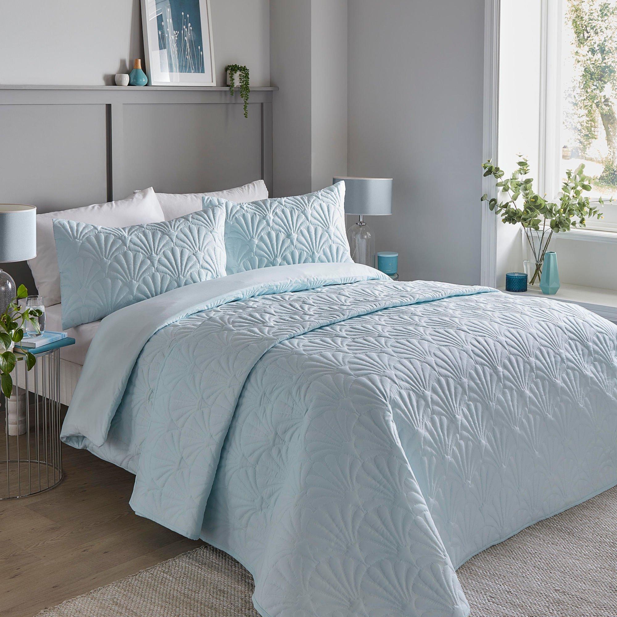 Duck Egg - Serene Home - Cavali Embossed Pinsonic Duvet Cover Set Duck Egg - 1