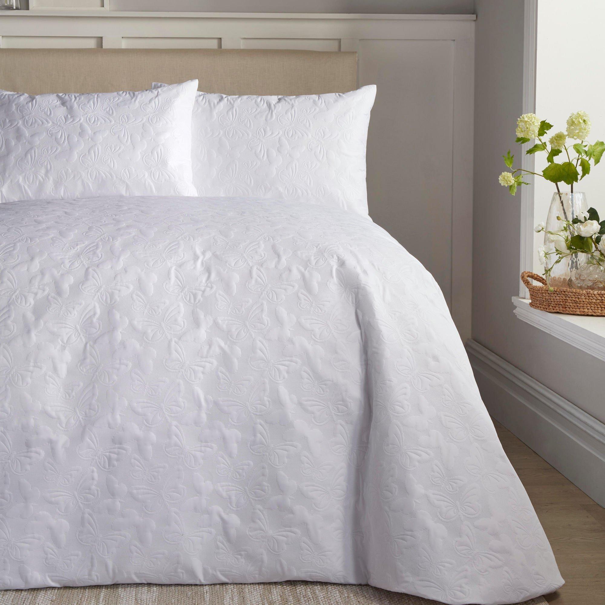 White - Serene Home - Butterfly Garden Duvet Cover Set - 1