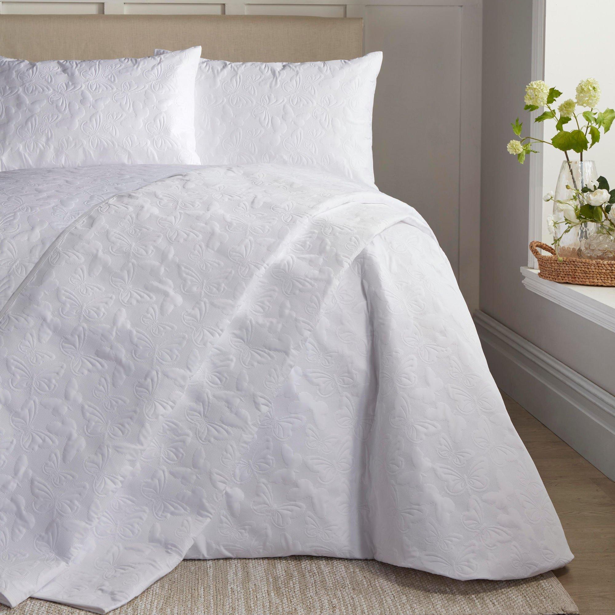 White - Serene Home - Butterfly Garden Duvet Cover Set - 2