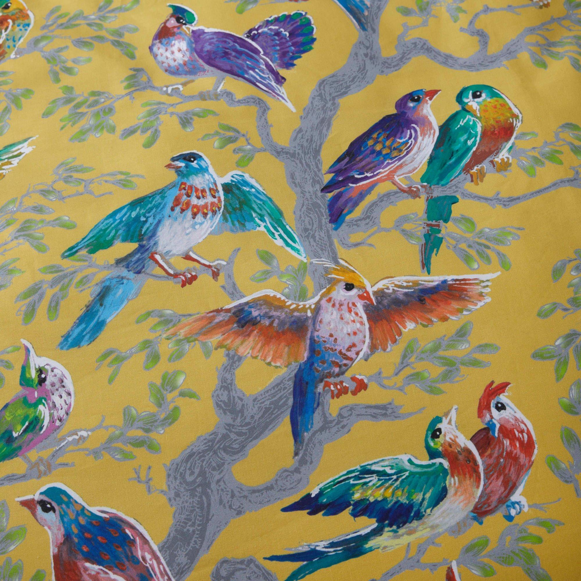 Yellow - Laurence Llewelyn-Bowen - Birdity Absurdity Sateen Duvet Cover Set - 4