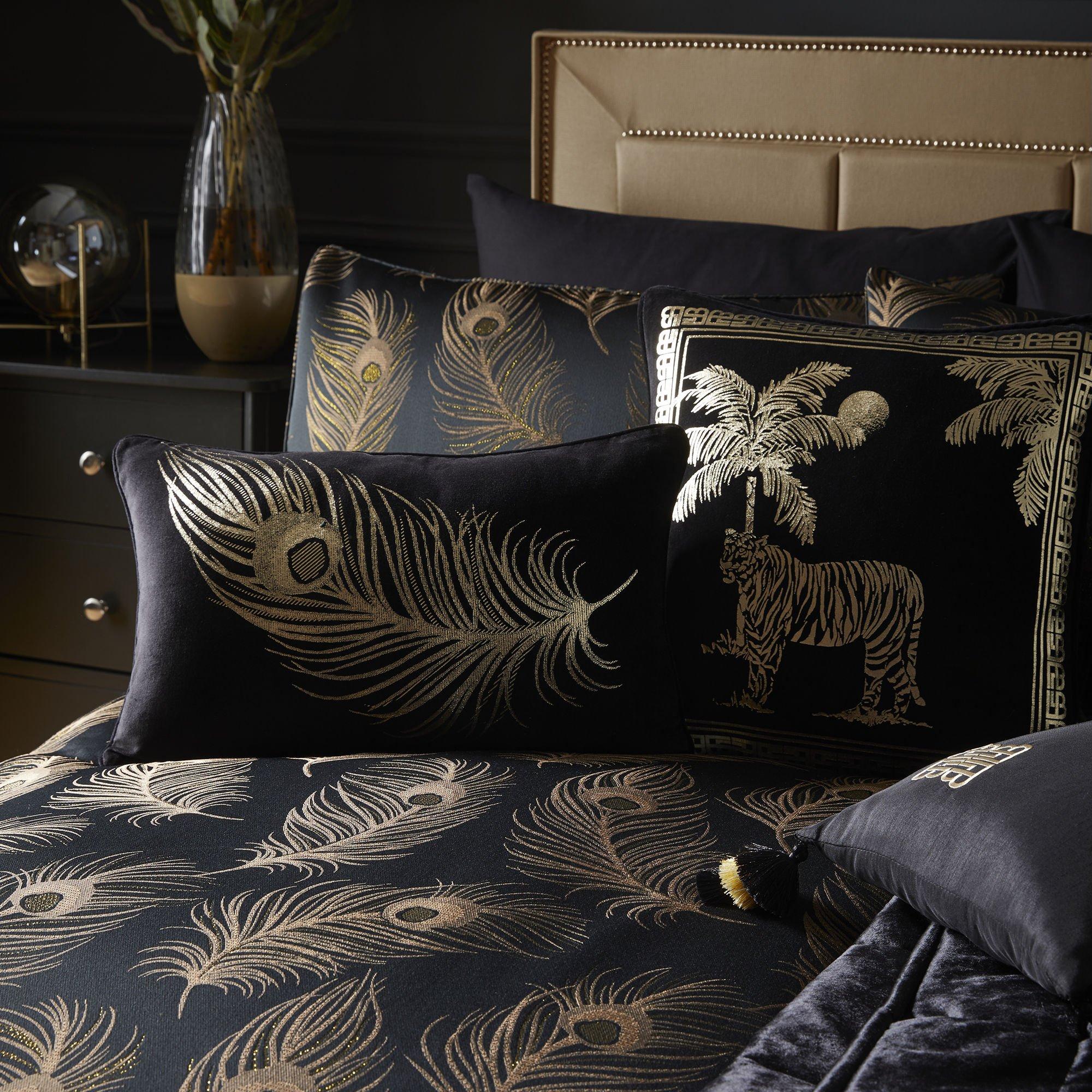 Black And Gold - Laurence Llewelyn-Bowen - Dandy Jacquard Woven Duvet Cover Set - 3