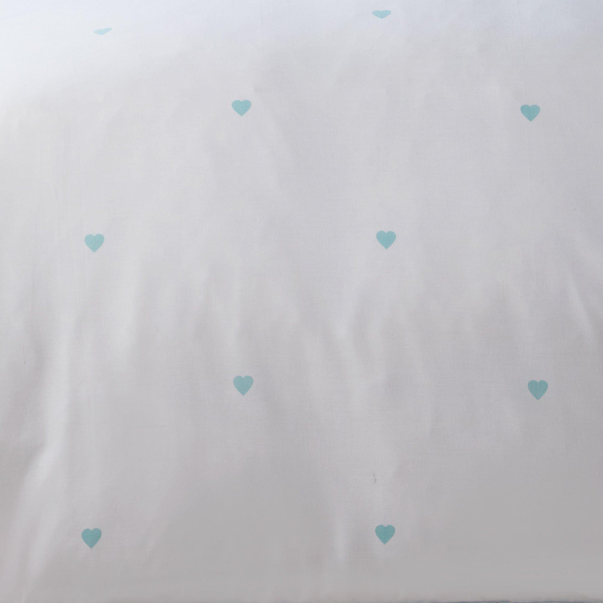 Duck Egg - Serene Home - Decorative Heart Duvet Cover Set in Duck Egg - 3