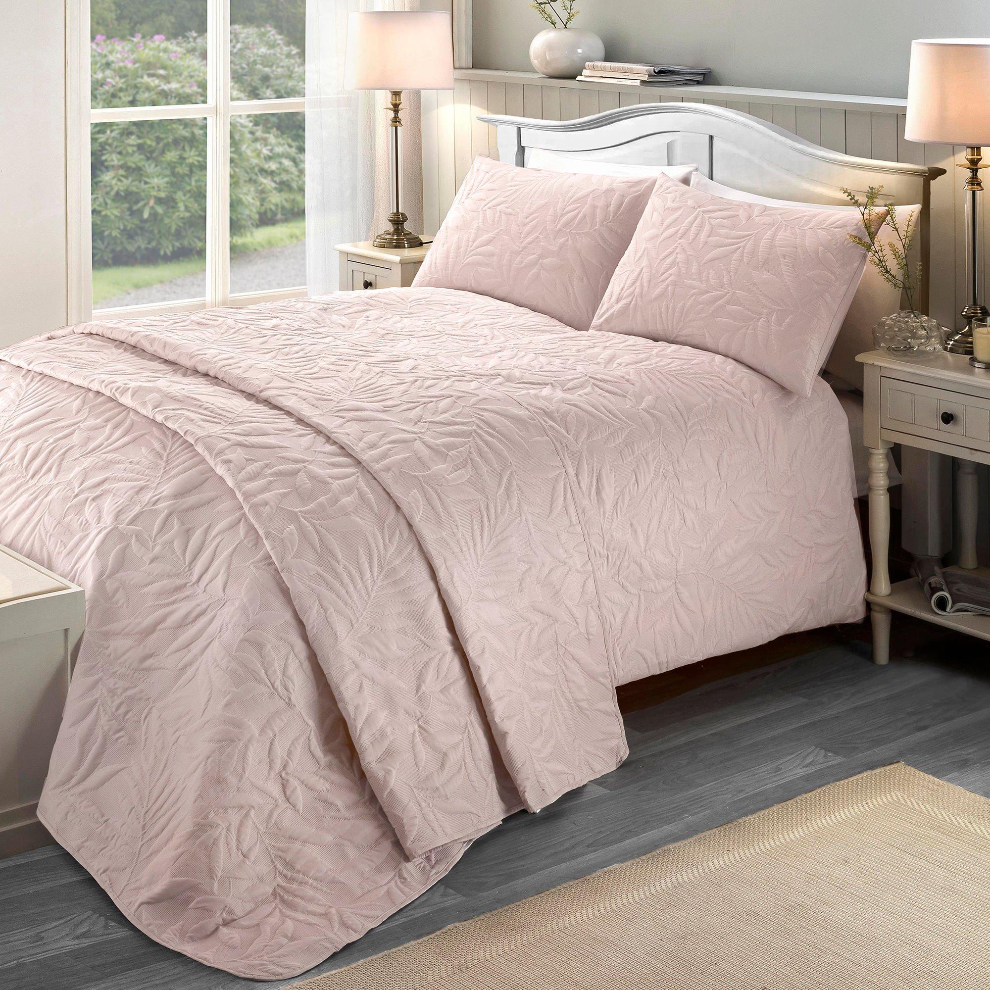 Serene Home  Luana Pinsonic Floral Duvet Cover Set In Silver - Blush Pink - Single