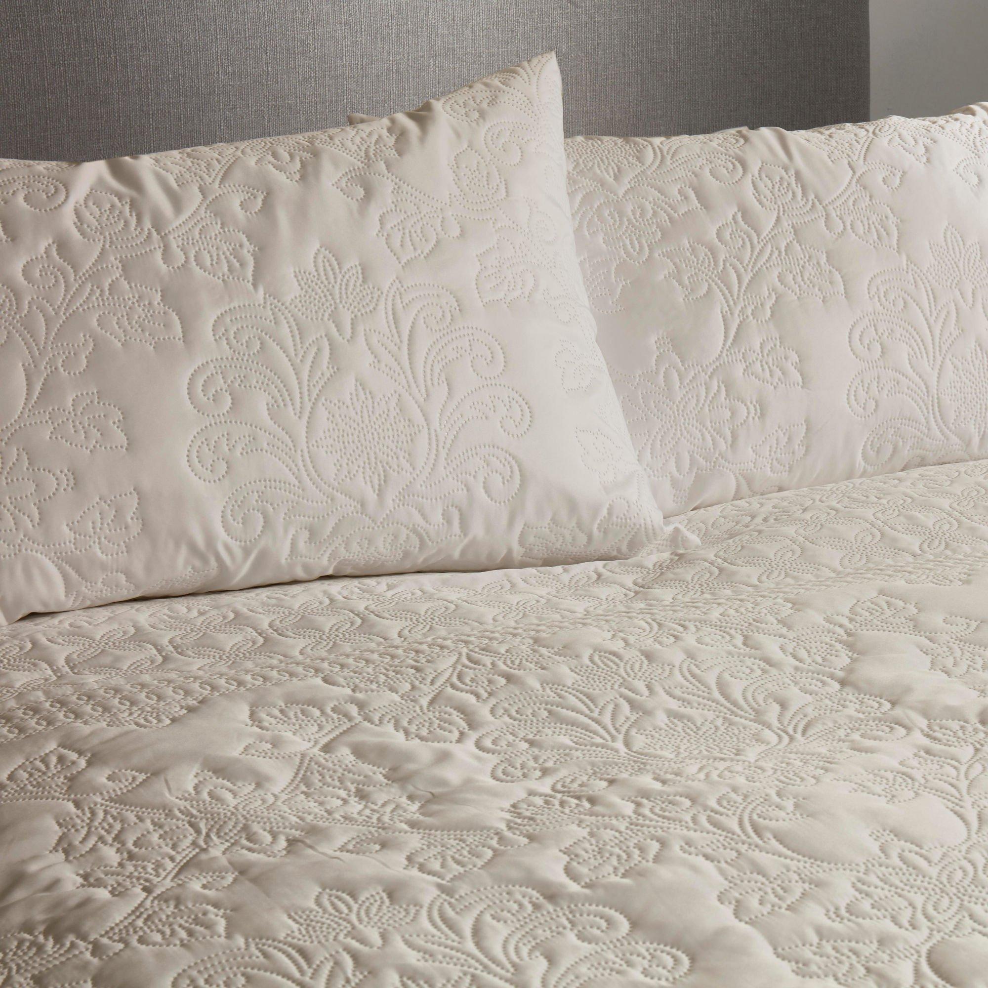 Natual - Serene Home - Avery Pinsonic Damask Duvet Cover Set in Natural - 5