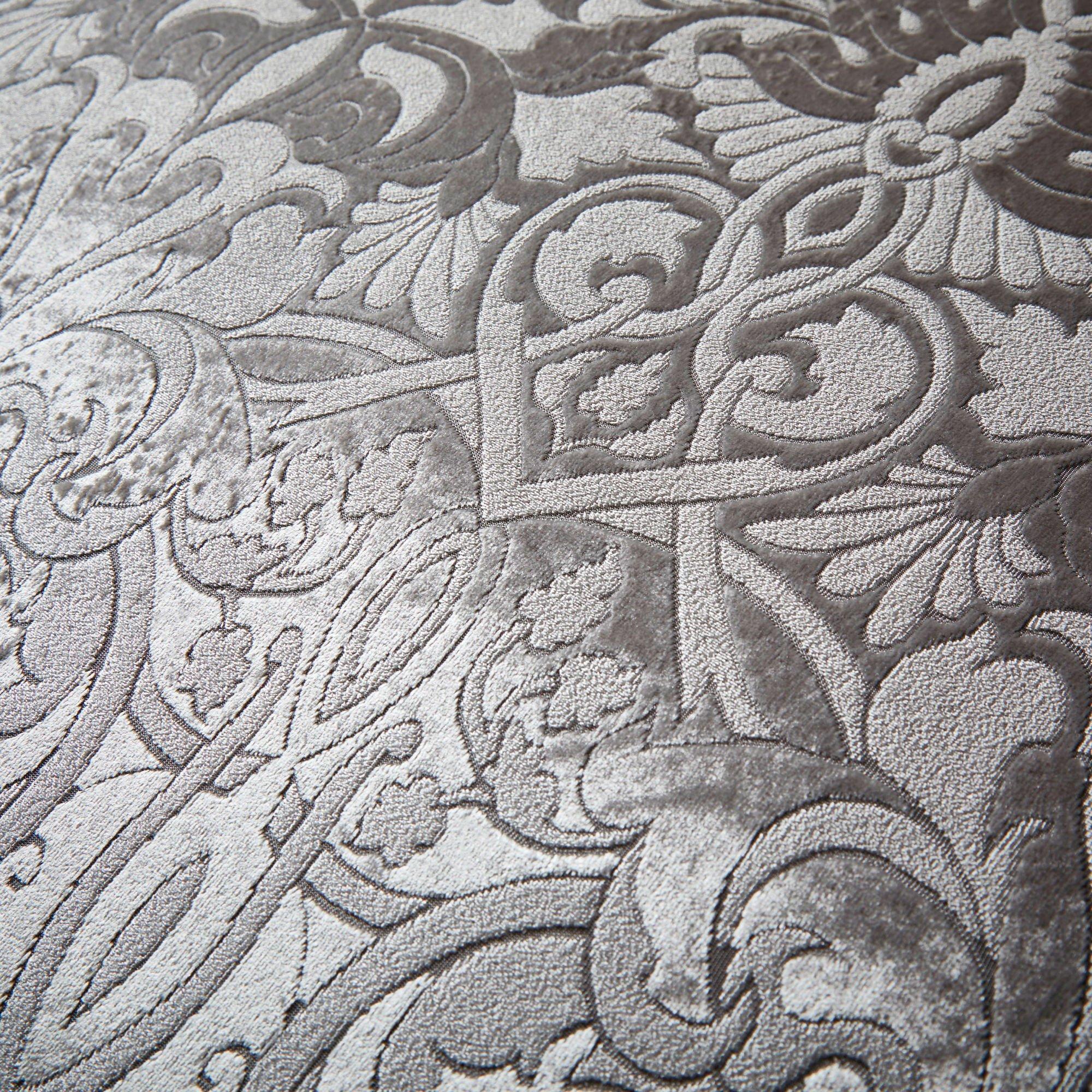 Silver - Laurence Llewelyn-Bowen - Firenza Velvet Damask Duvet Cover Set in Silver - 3