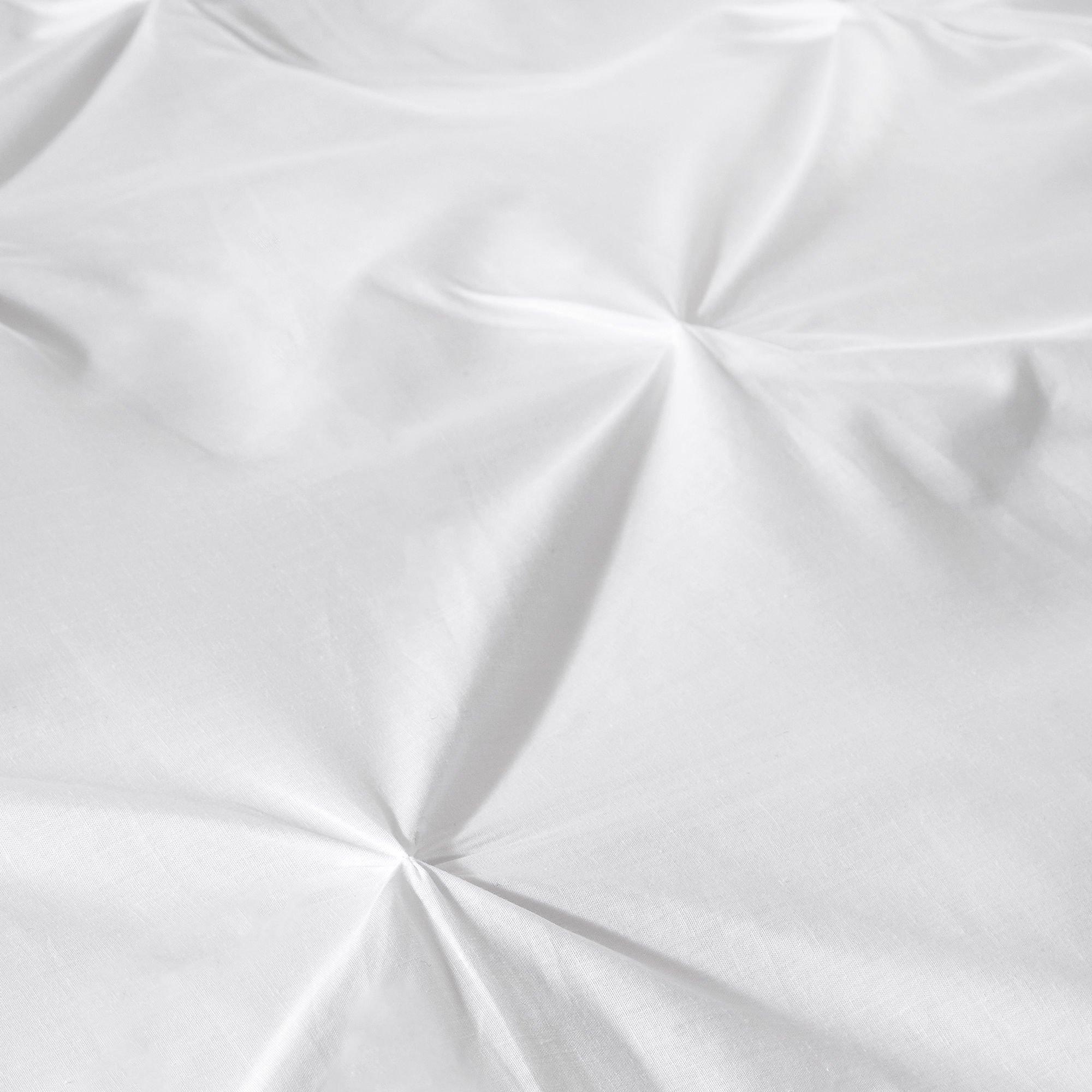 White - Serene Home - Lara Pleated Ruched Duvet Cover Set in White - 4