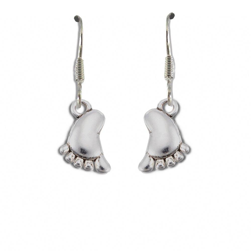 Silver - Aye Do Gifts - Baby Foot Drop Earrings NP-FHbft - 1