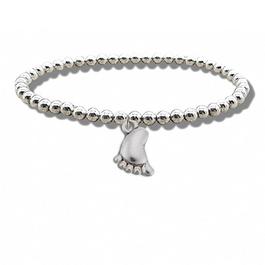 Aye Do Baby Foot Silver Beaded Bracelet NP-SBbft