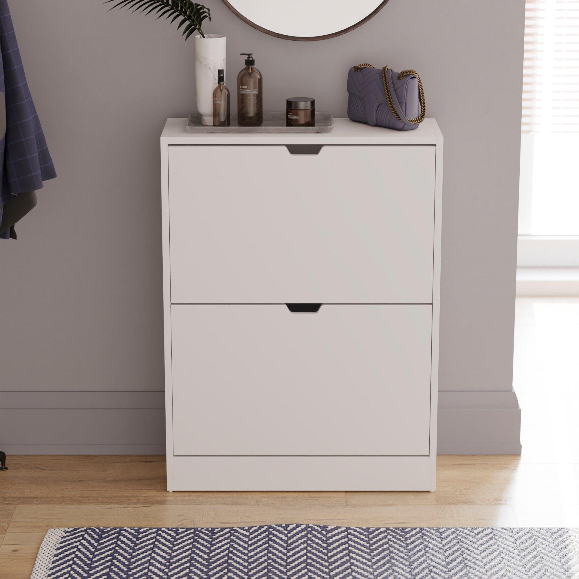 White - Lassic - Vida Designs 2 Drawer Shoe Cabinet (Handle less) - 3