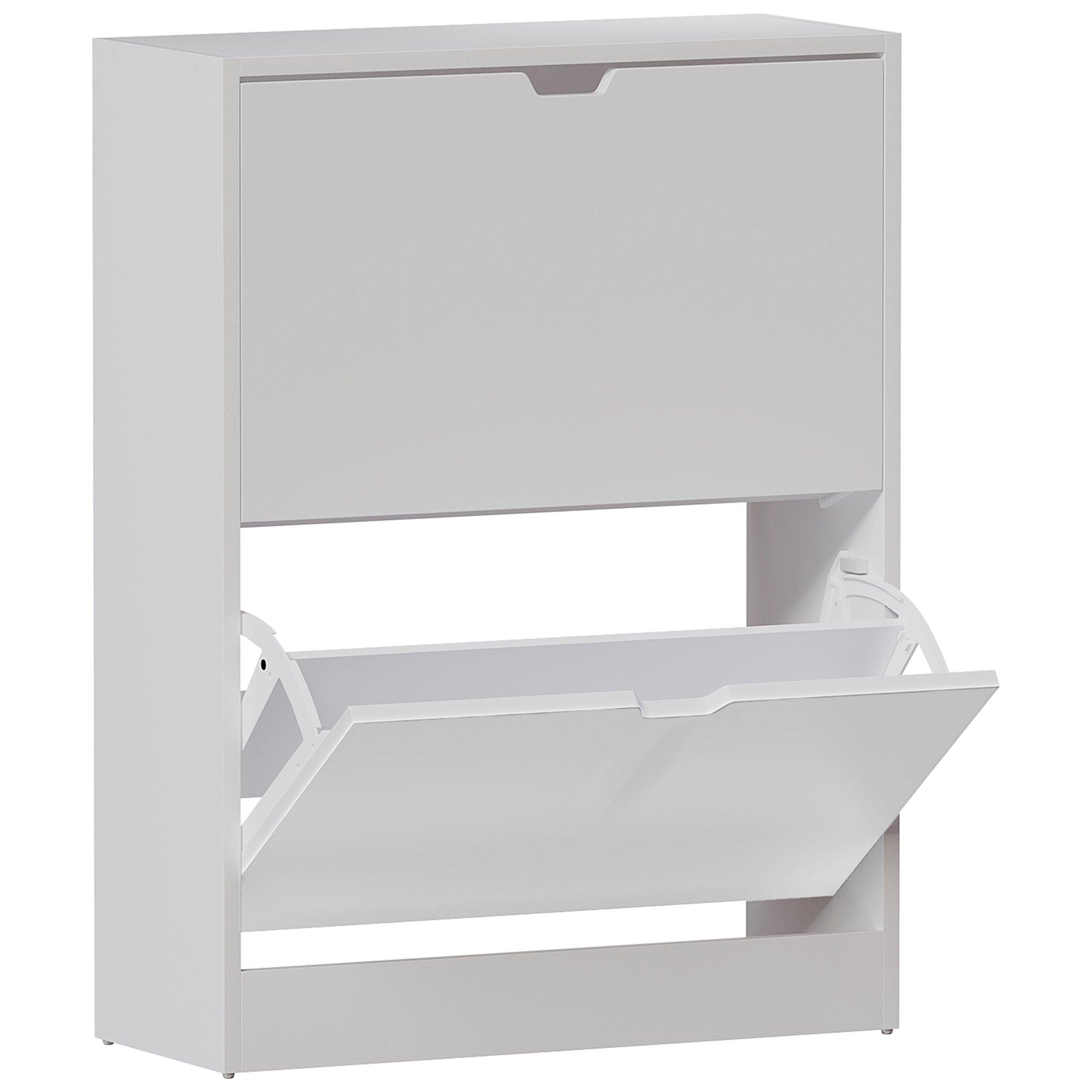White - Lassic - Vida Designs 2 Drawer Shoe Cabinet (Handle less) - 7