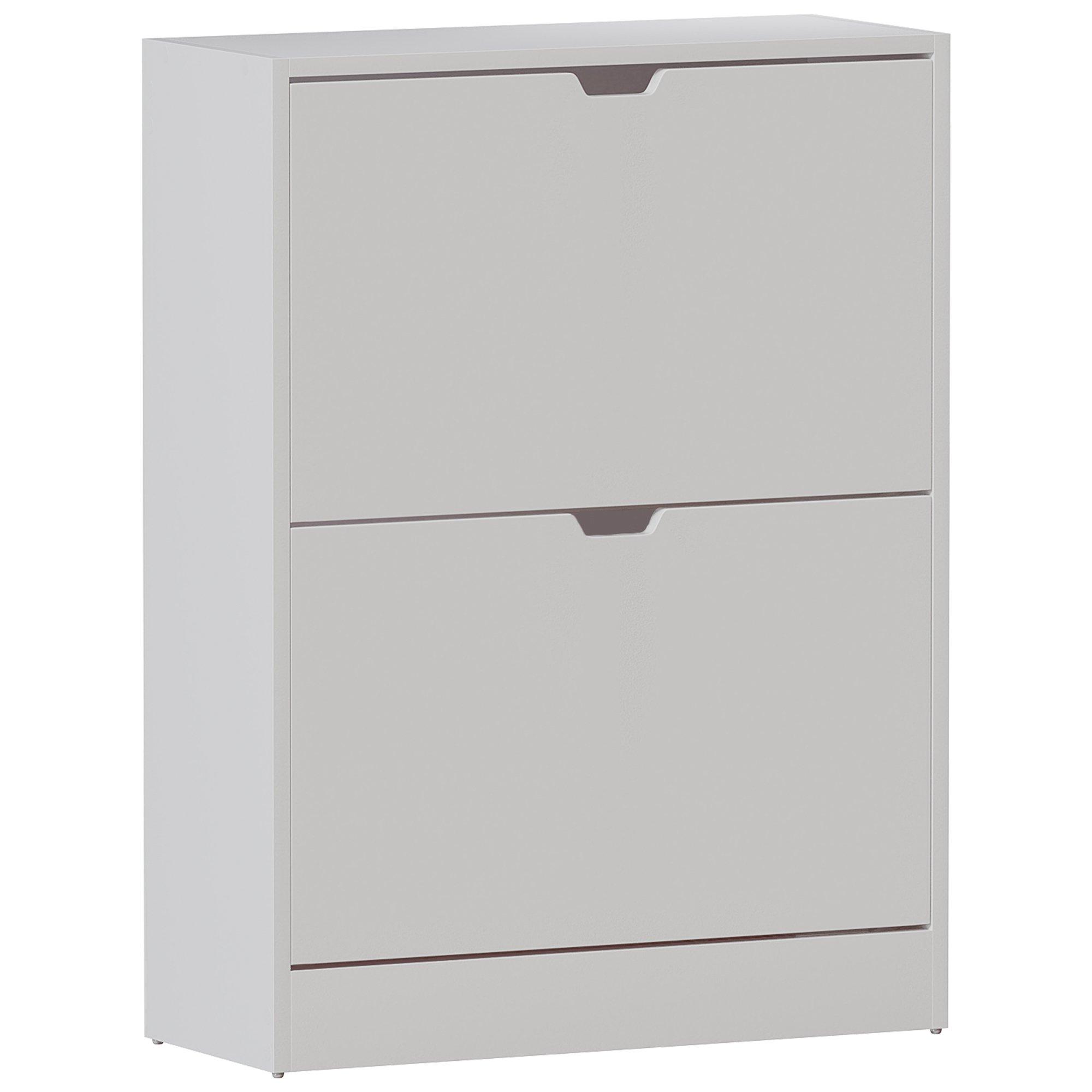 White - Lassic - Vida Designs 2 Drawer Shoe Cabinet (Handle less) - 8