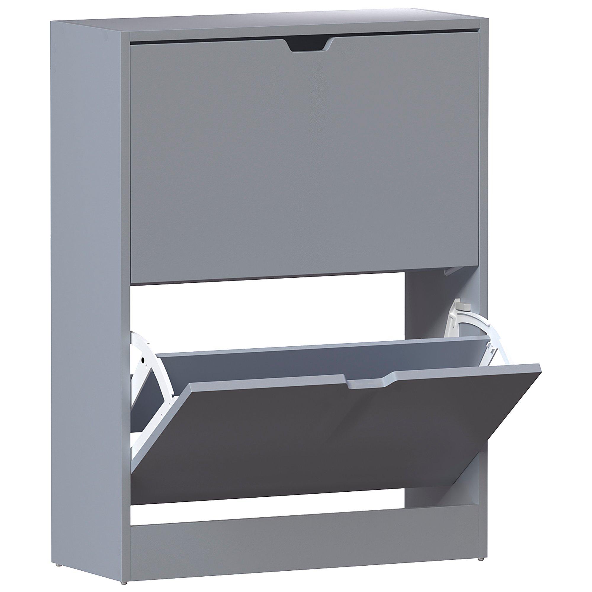 Grey - Lassic - Vida Designs 2 Drawer Shoe Cabinet (Handle less) - 7