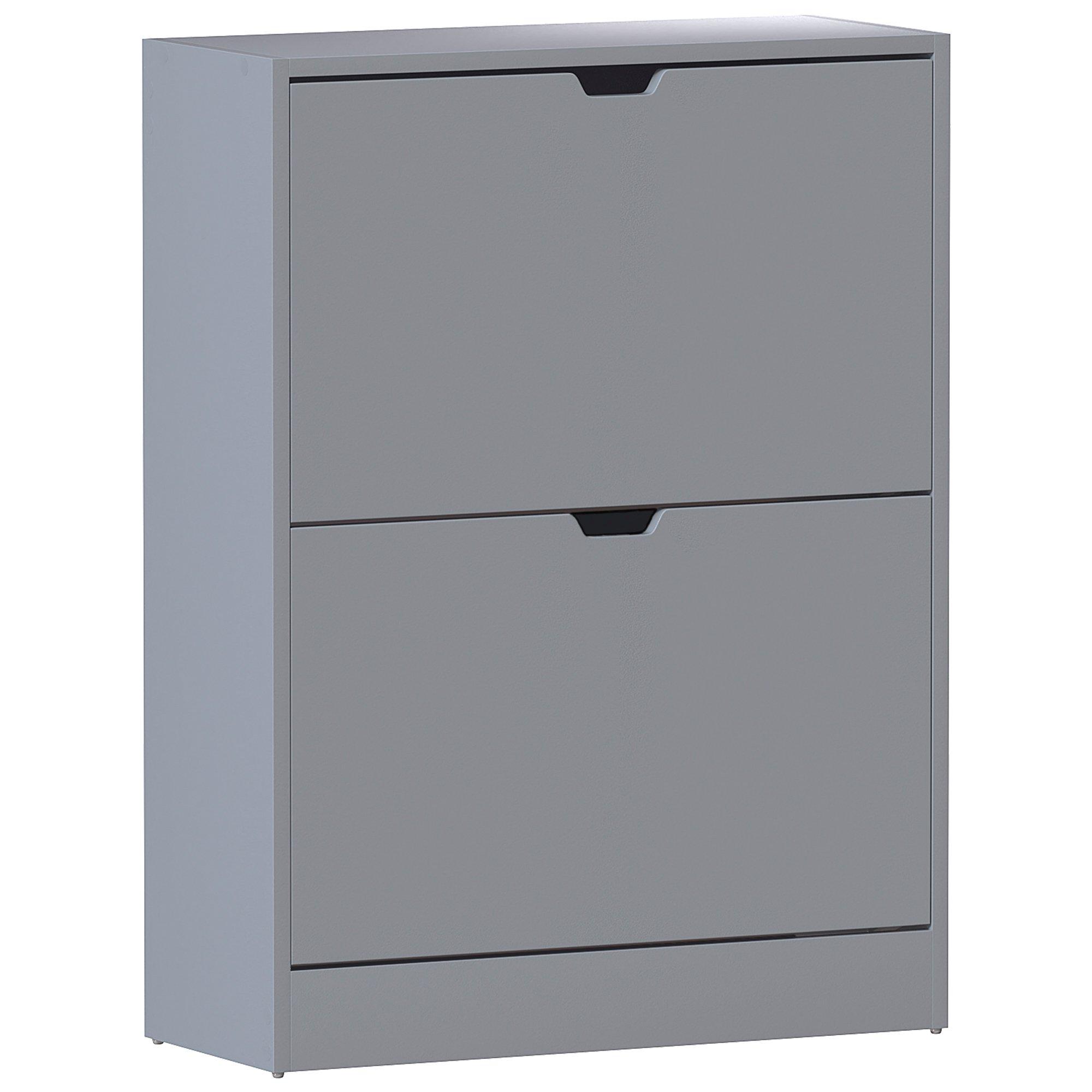 Grey - Lassic - Vida Designs 2 Drawer Shoe Cabinet (Handle less) - 8