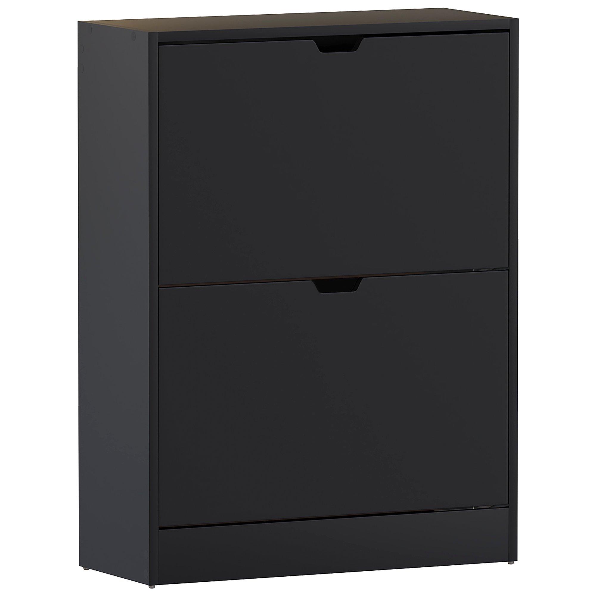 Black - Lassic - Vida Designs 2 Drawer Shoe Cabinet (Handle less) - 8