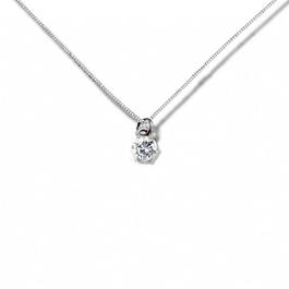Aye Do Cubic Zirconia 6mm Silver Necklace NP-NKcuz